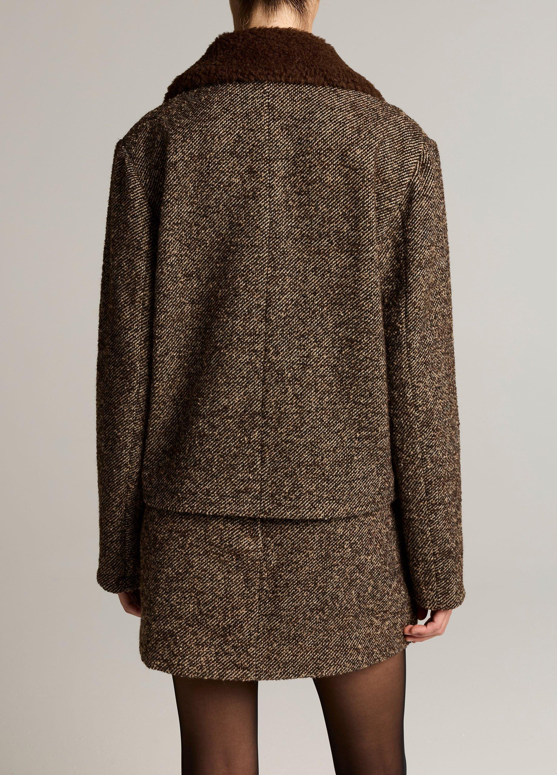Contrast-Collar Boucl&eacute; Jacket image number 2