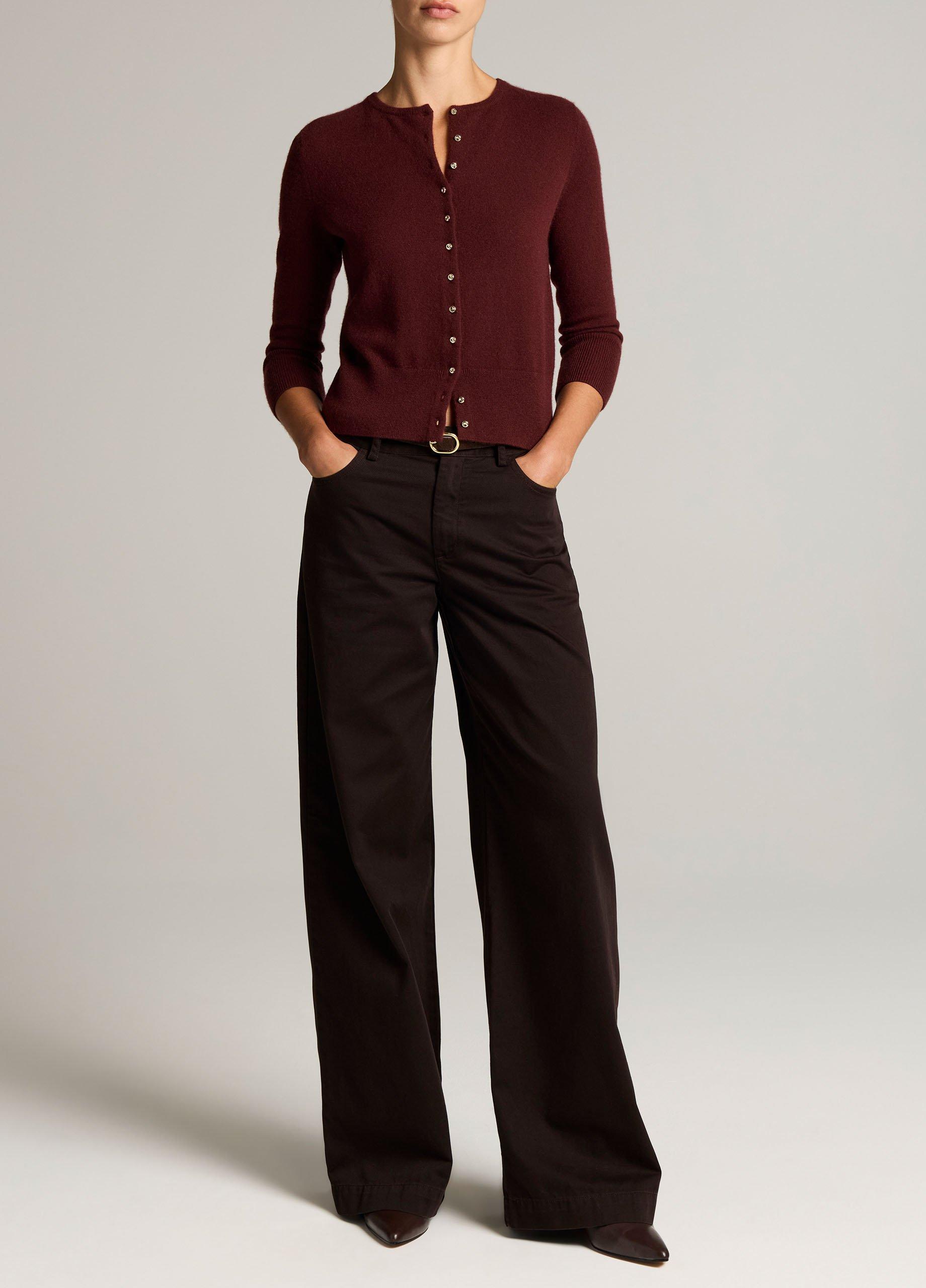 Washed Cotton Twill Mid-Rise Wide-Leg Pant image number 0