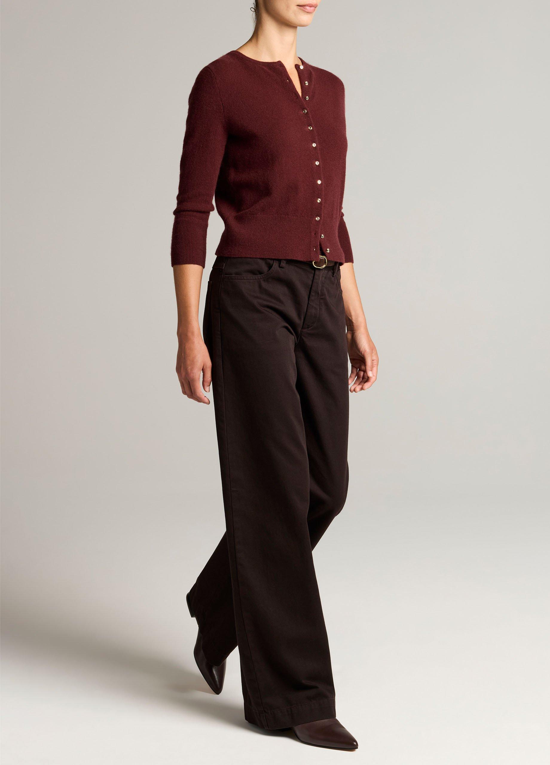 Washed Cotton Twill Mid-Rise Wide-Leg Pant image number 1