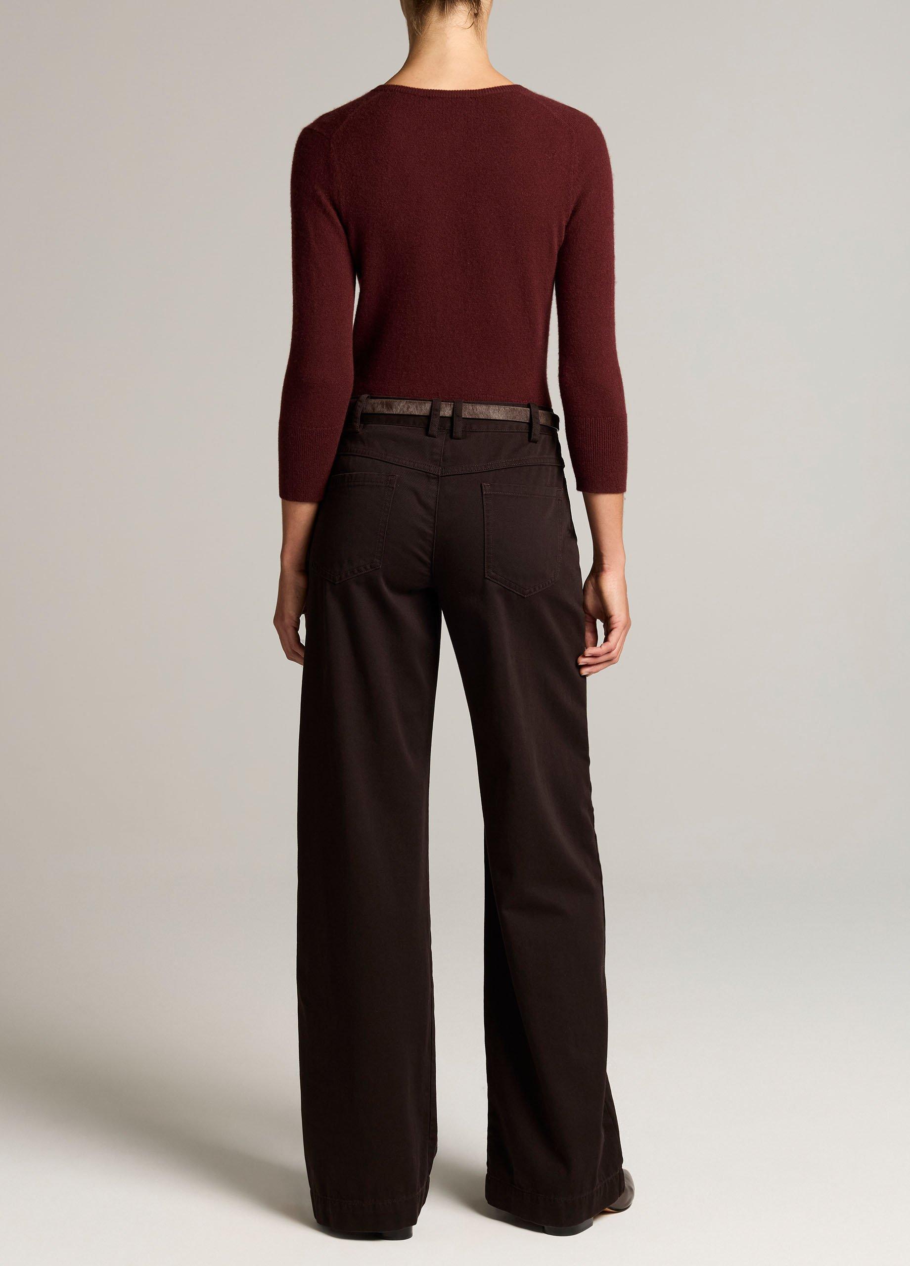 Washed Cotton Twill Mid-Rise Wide-Leg Pant image number 2