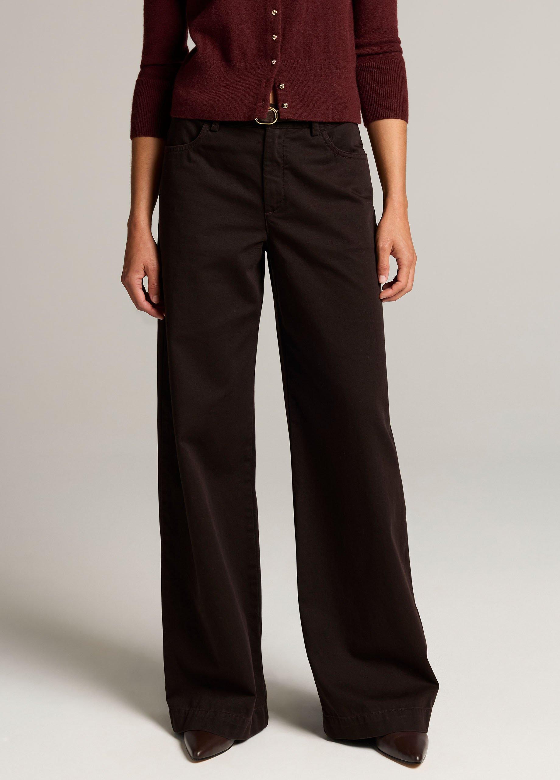 Washed Cotton Twill Mid-Rise Wide-Leg Pant image number 3