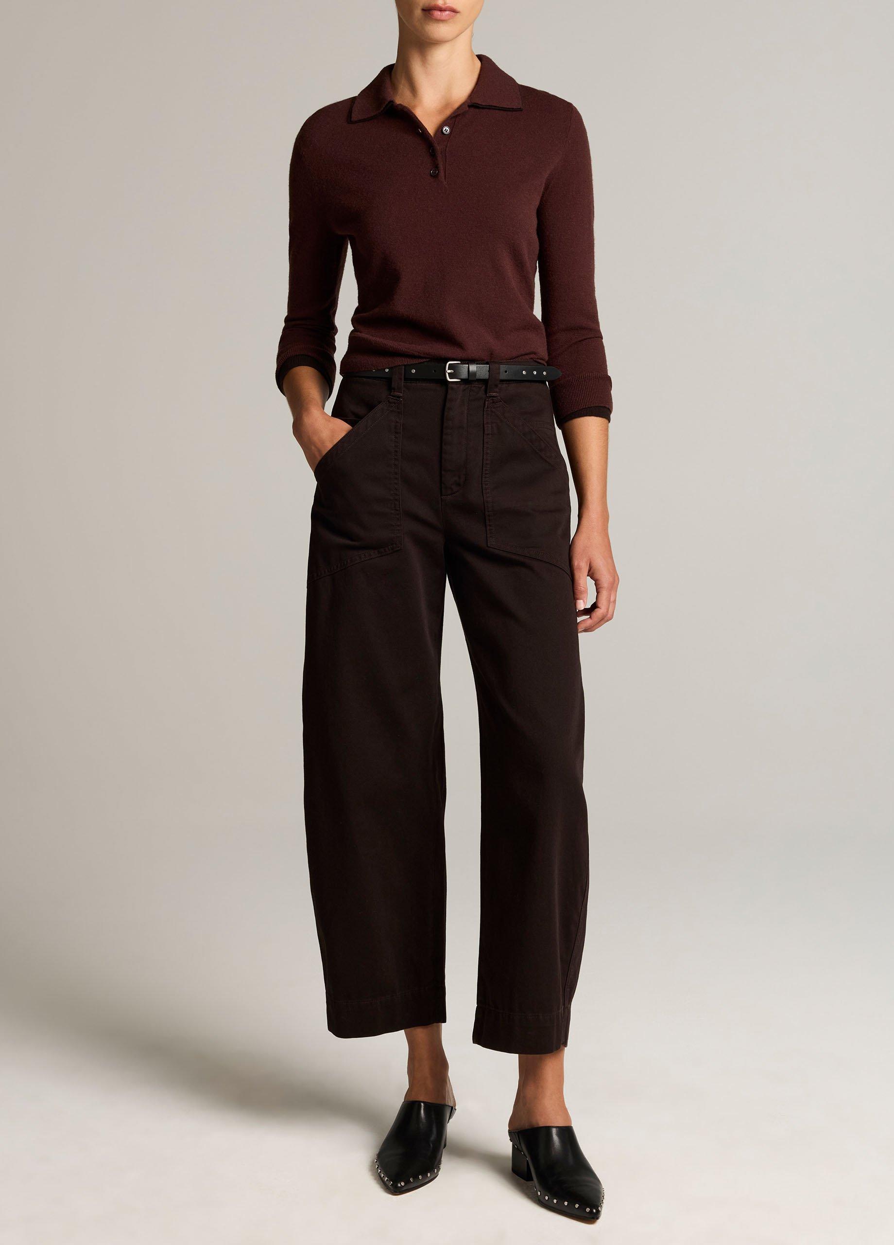 Washed Cotton Twill Mid-Rise Utility Pant image number 0