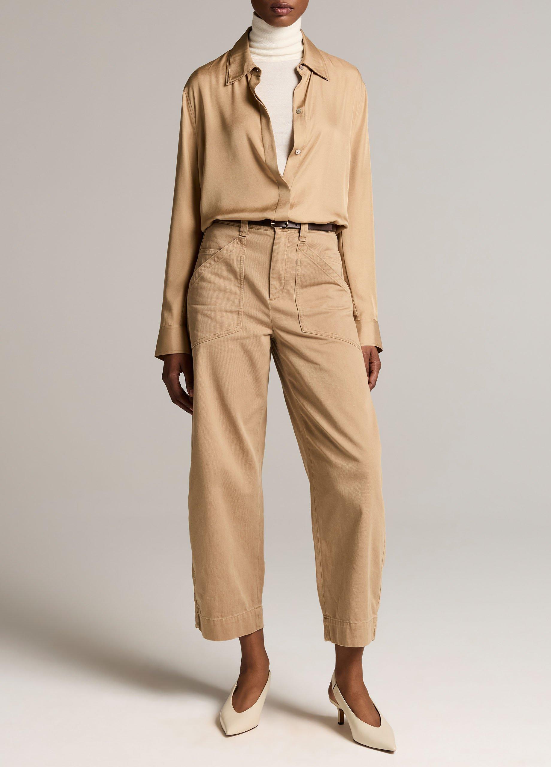 Washed Cotton Twill Mid-Rise Utility Pant image number 0