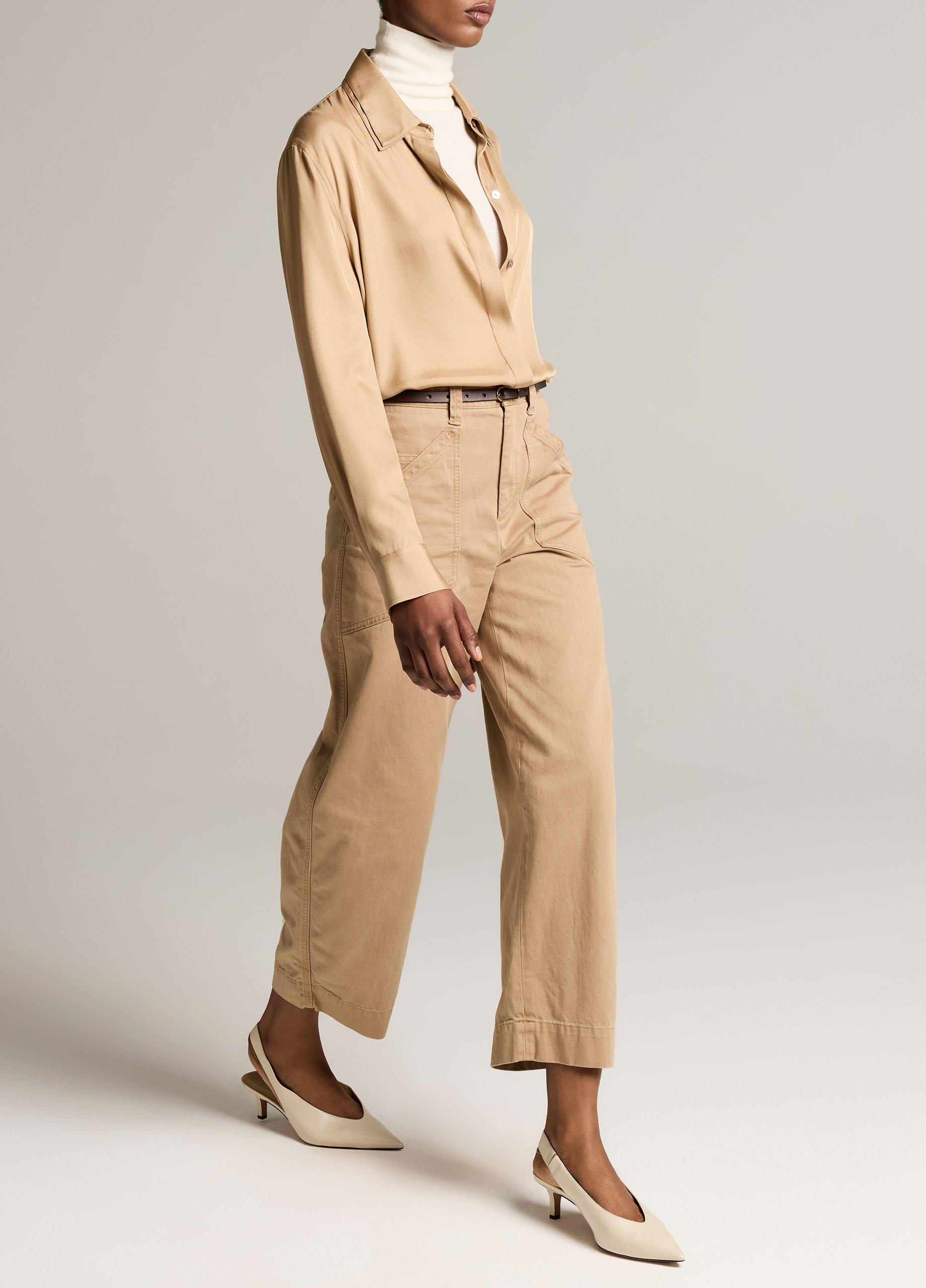Washed Cotton Twill Mid-Rise Utility Pant image number 1