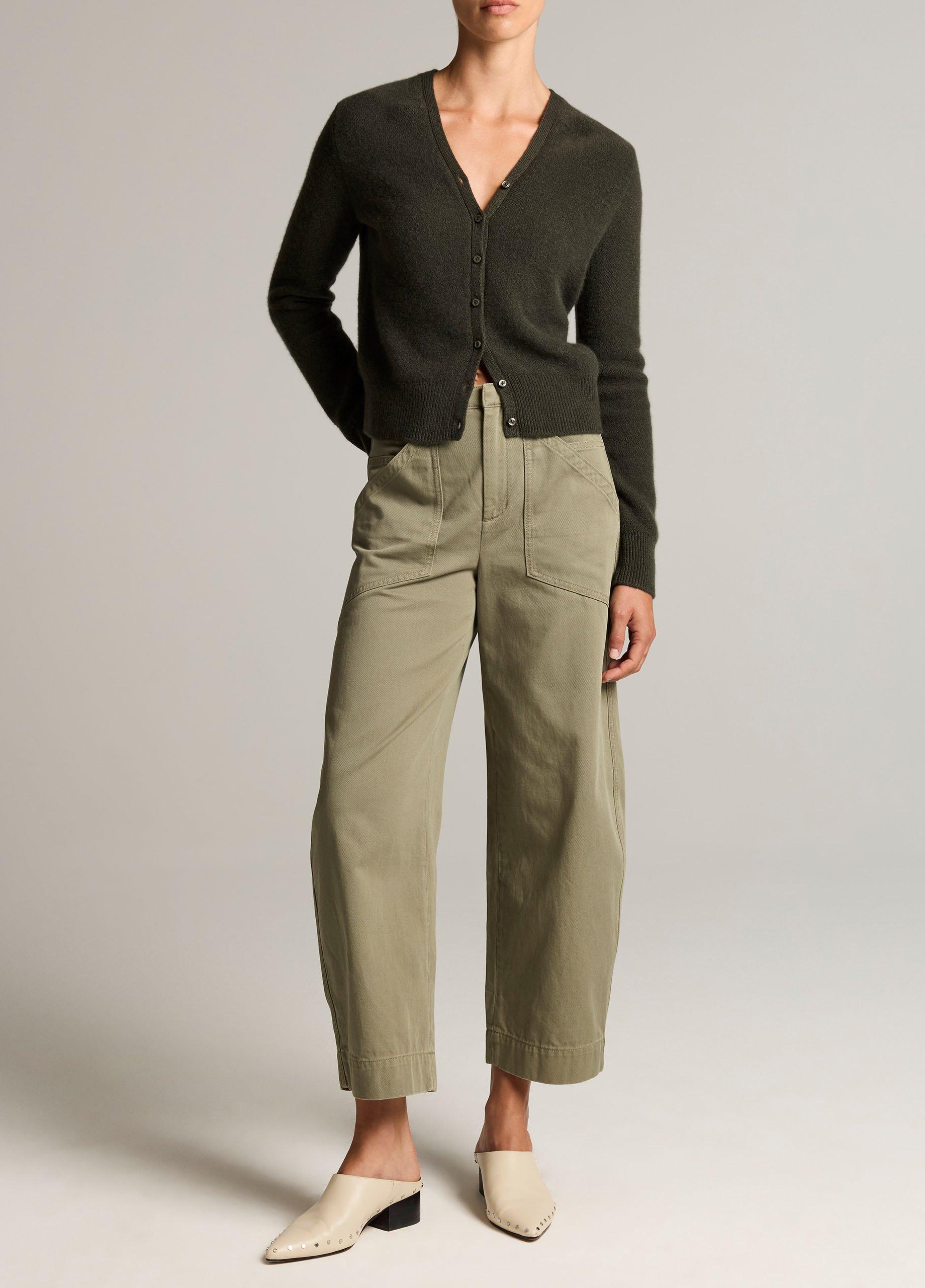 Washed Cotton Twill Mid-Rise Utility Pant image number 0