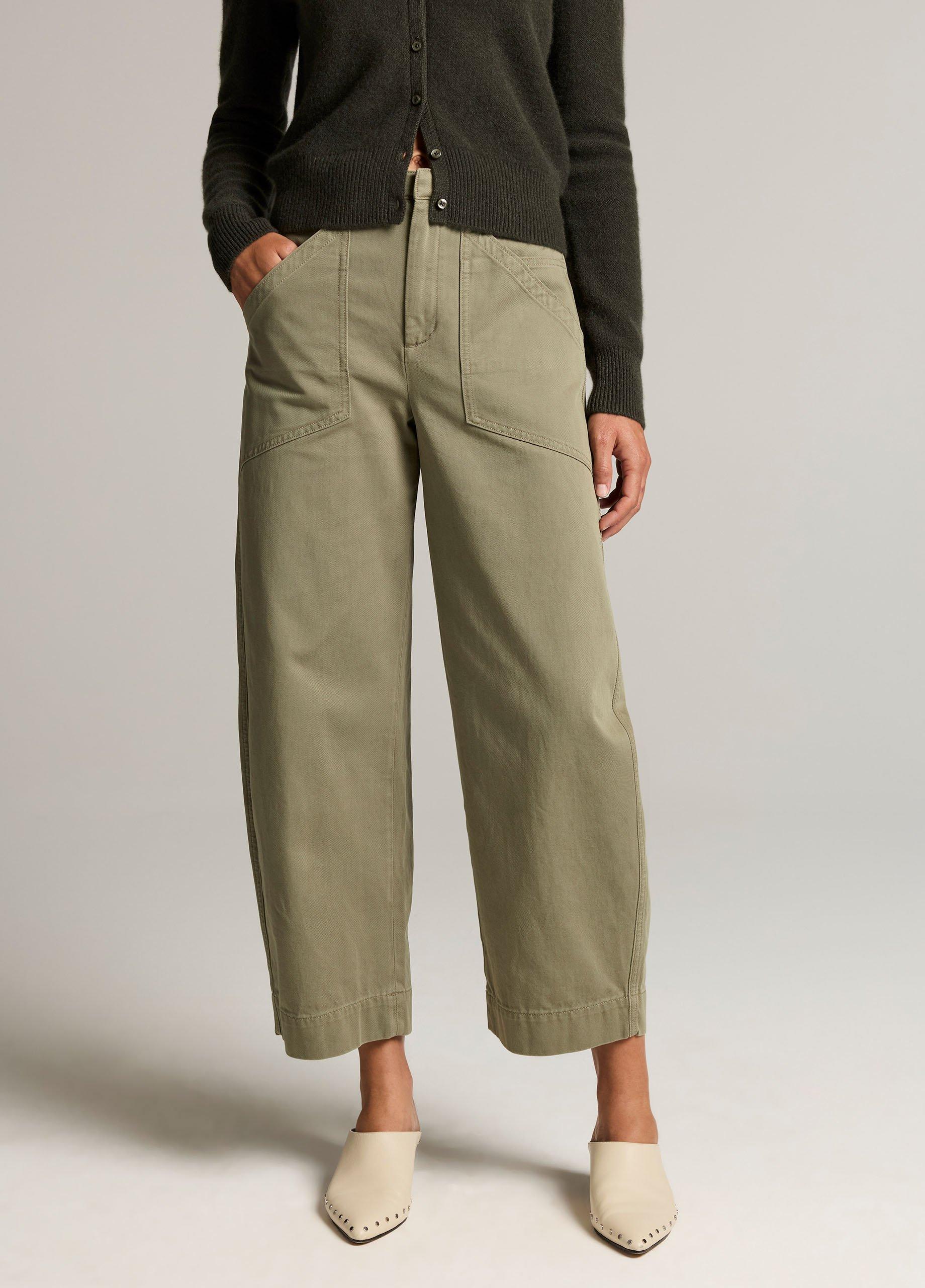 Washed Cotton Twill Mid-Rise Utility Pant image number 3