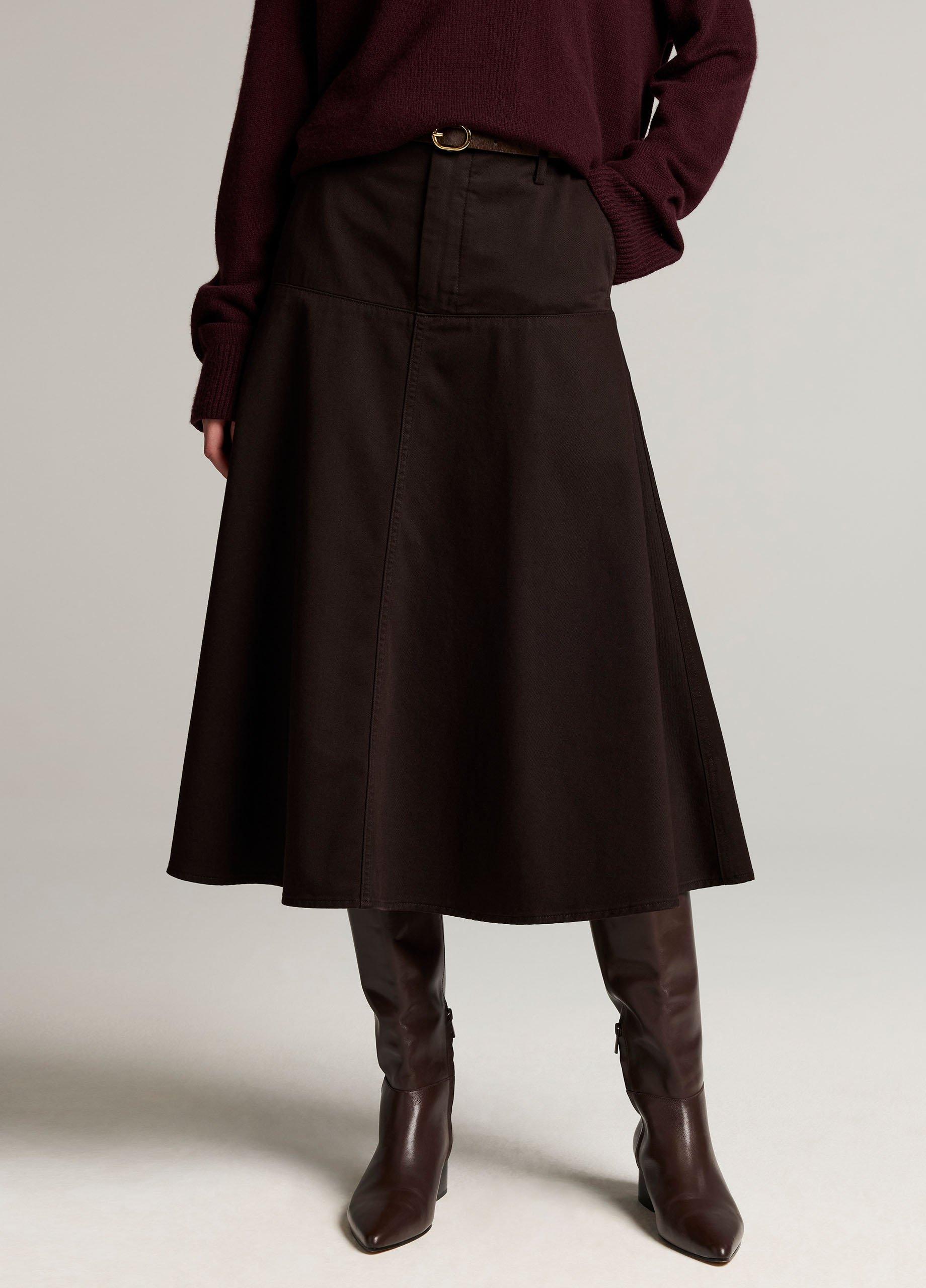 Washed Cotton Twill Full Skirt image number 3