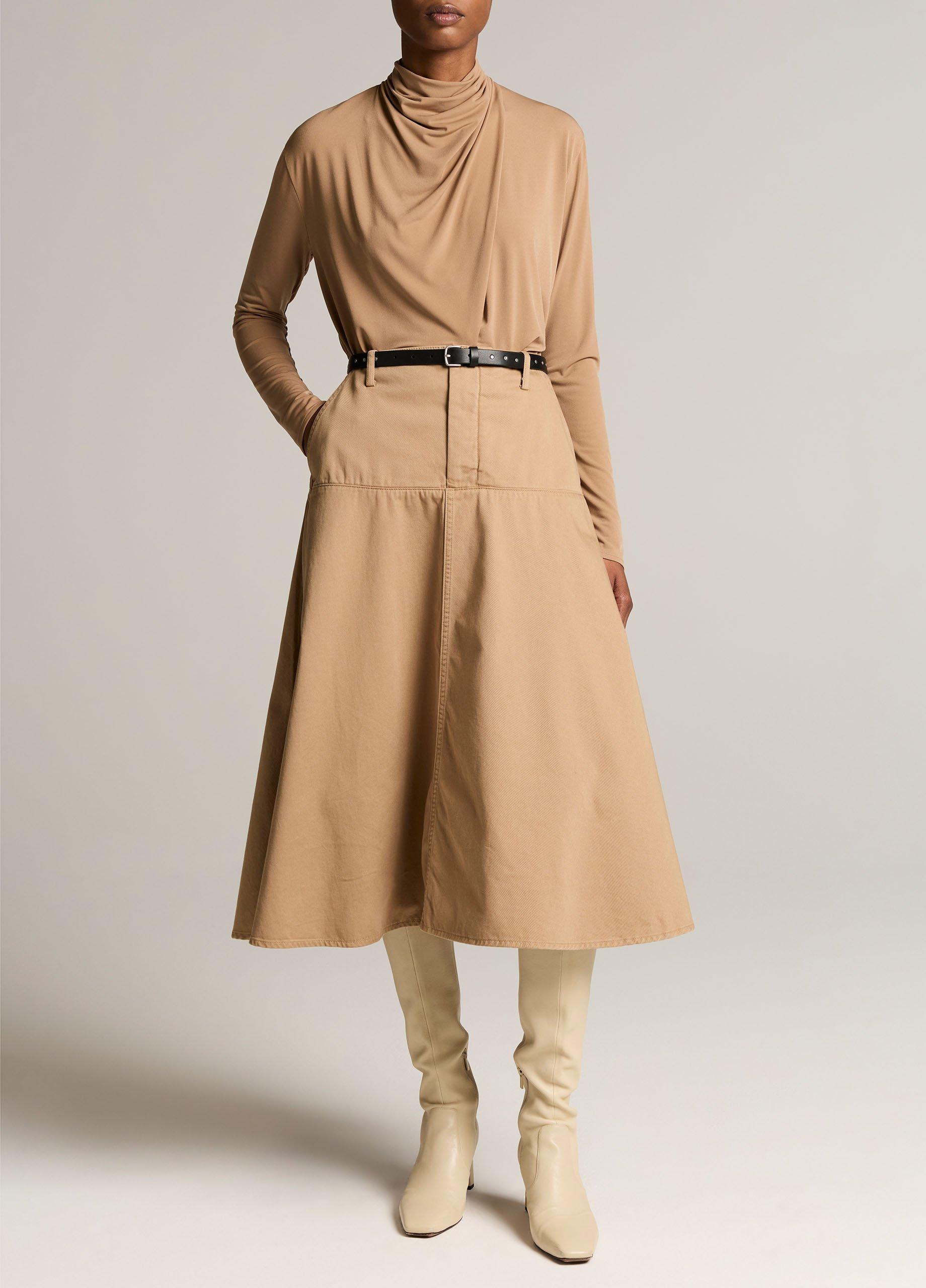 Washed Cotton Twill Full Skirt image number 0