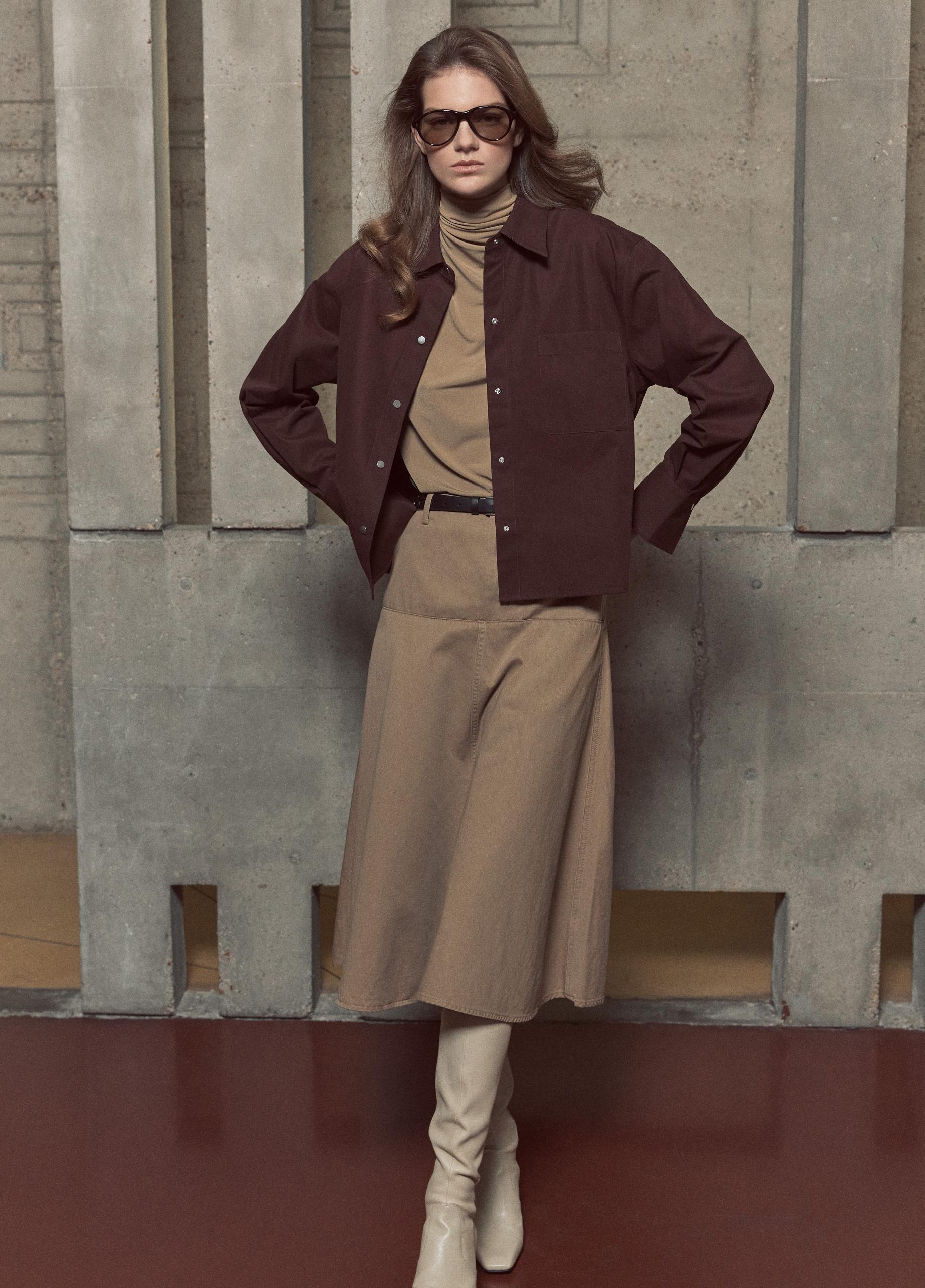 Washed Cotton Twill Full Skirt image number 4