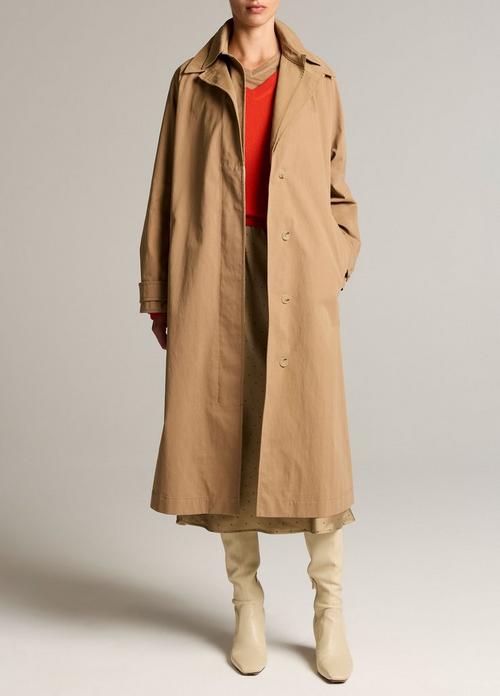 Double-Collar Cotton-Blend Trench Coat