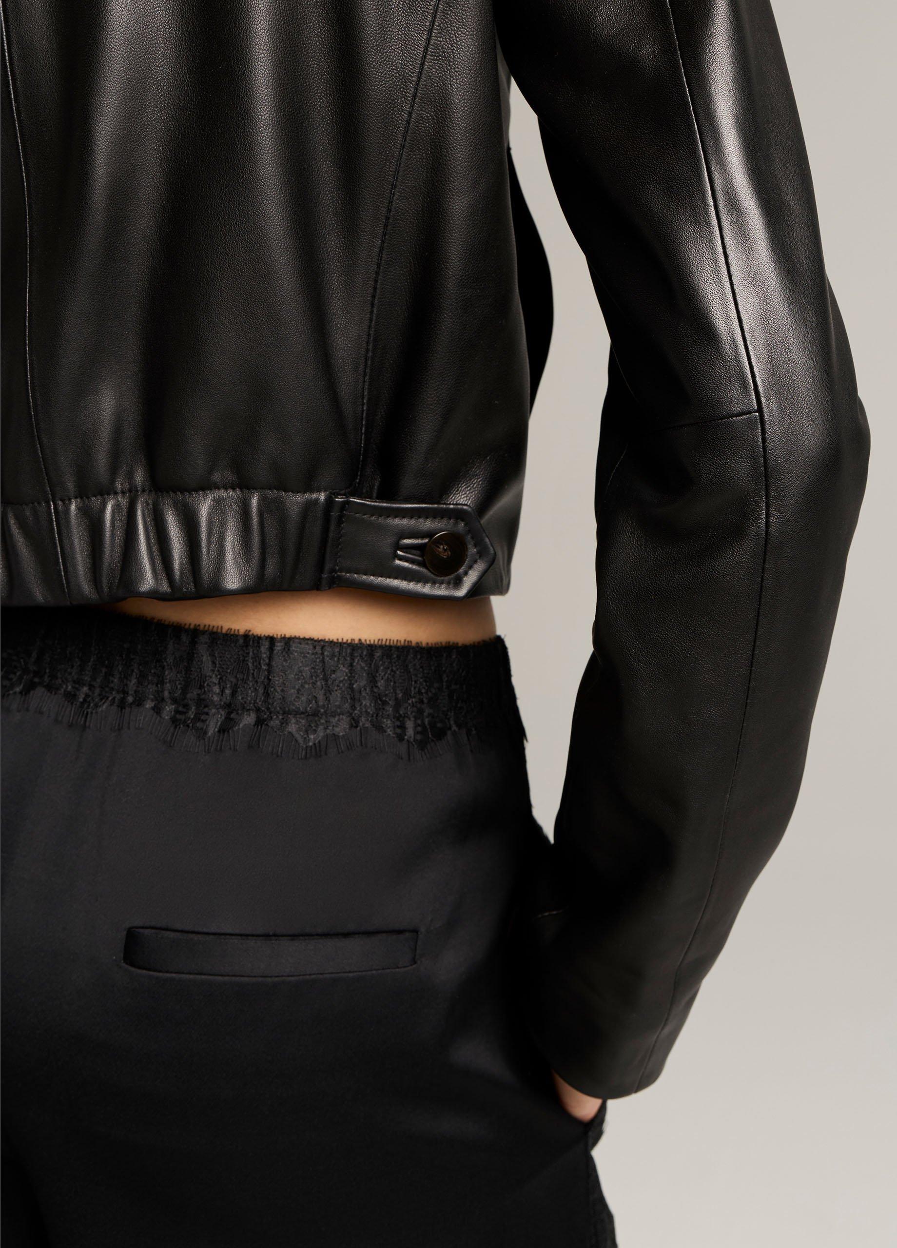 Leather Cropped Jacket image number 1
