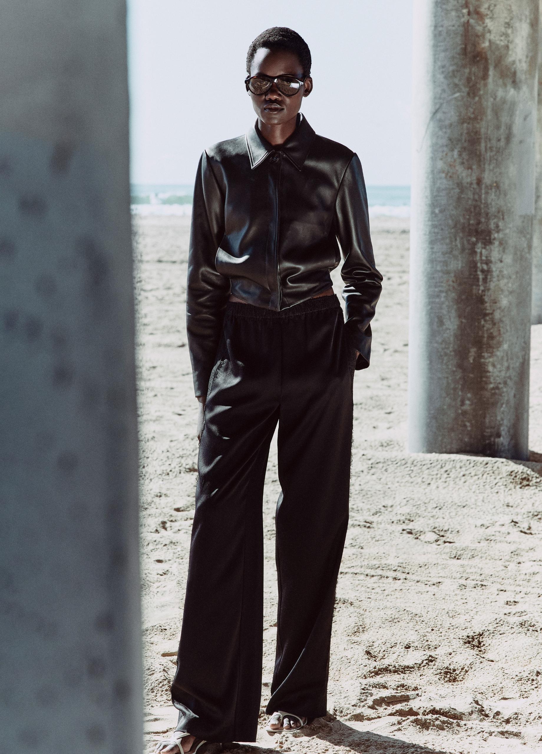 Leather Cropped Jacket image number 5