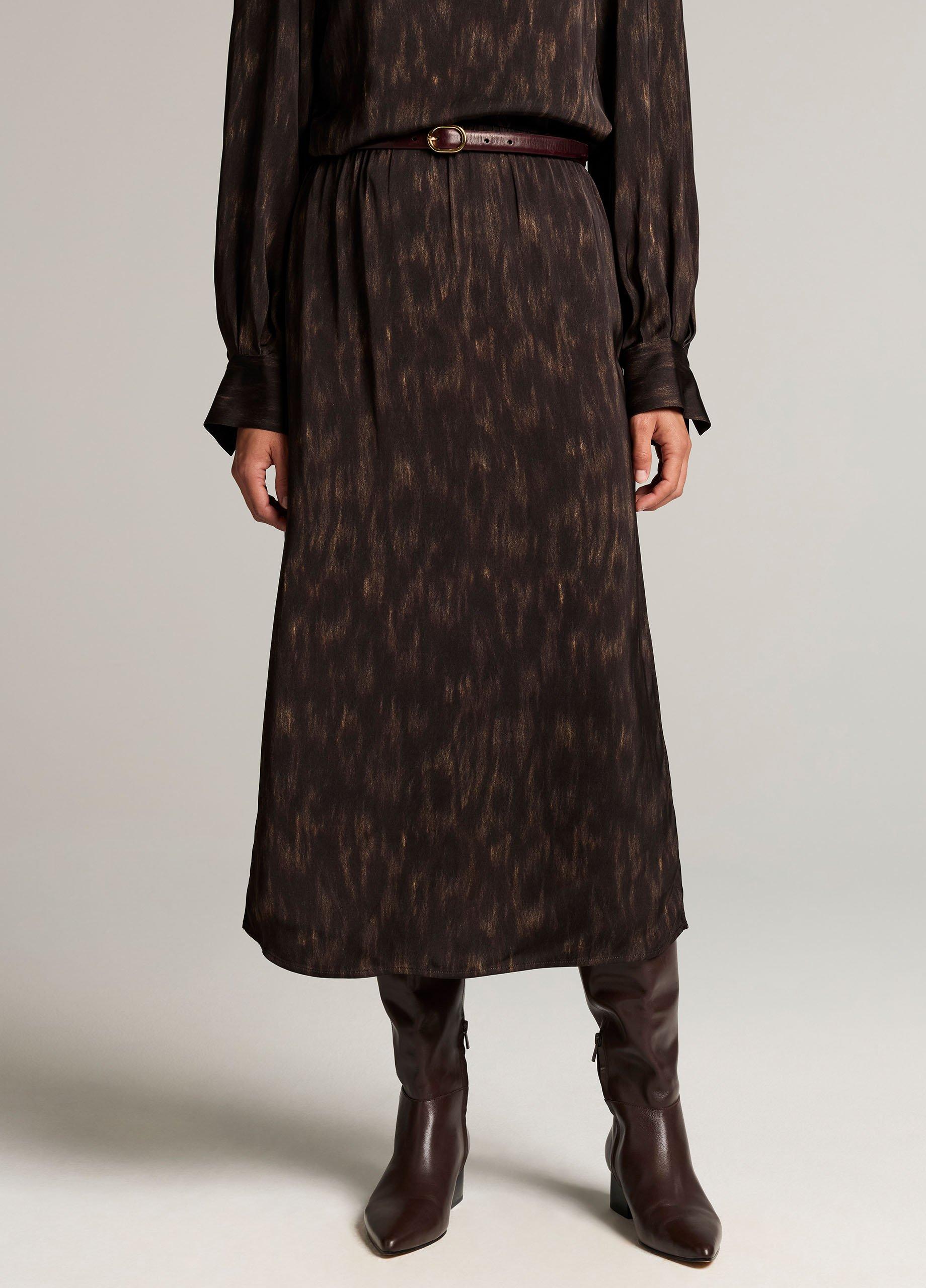 Spotted Matte Satin Slip Skirt image number 3