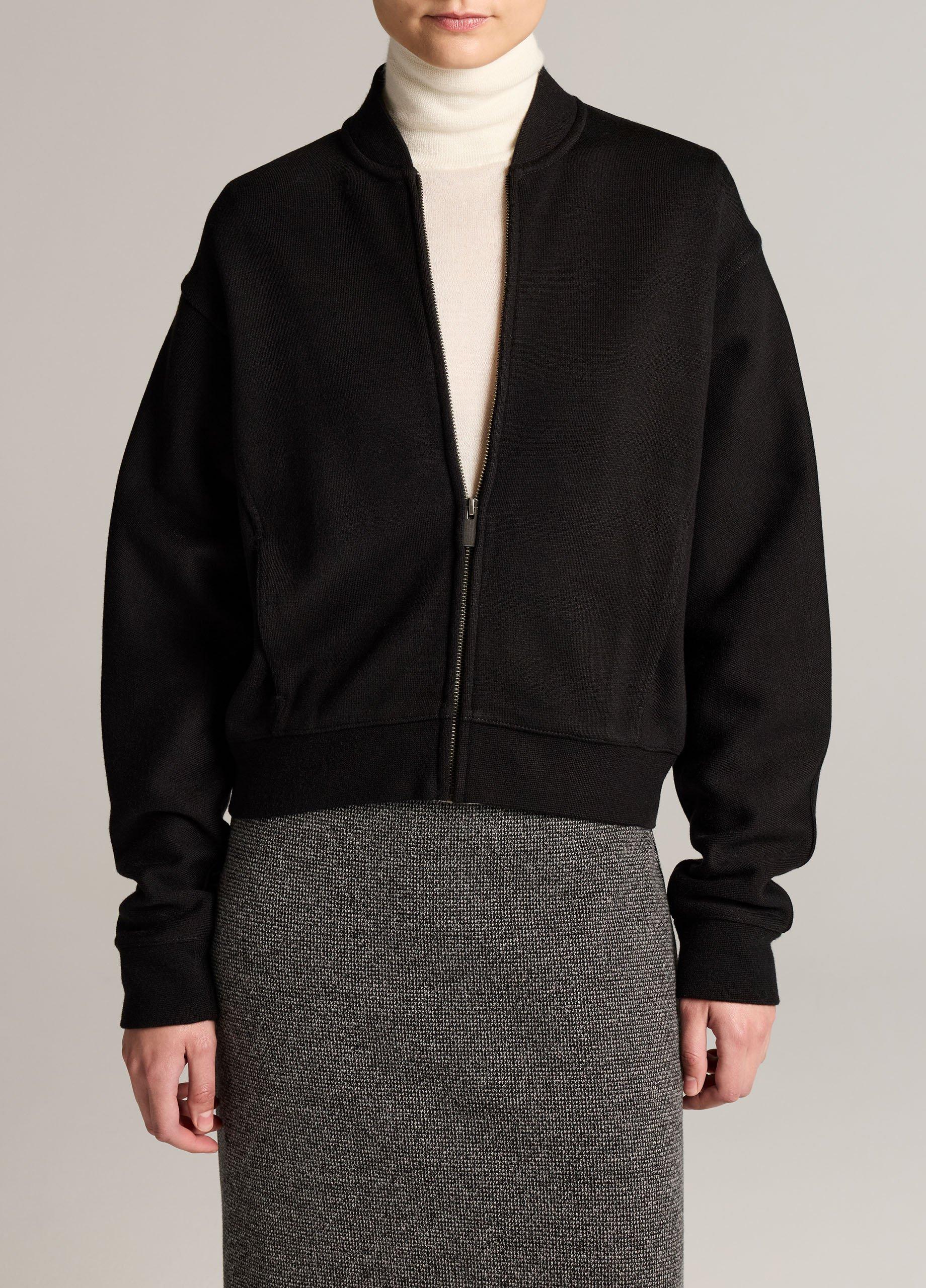 Ponte Knit Bomber Jacket image number 0