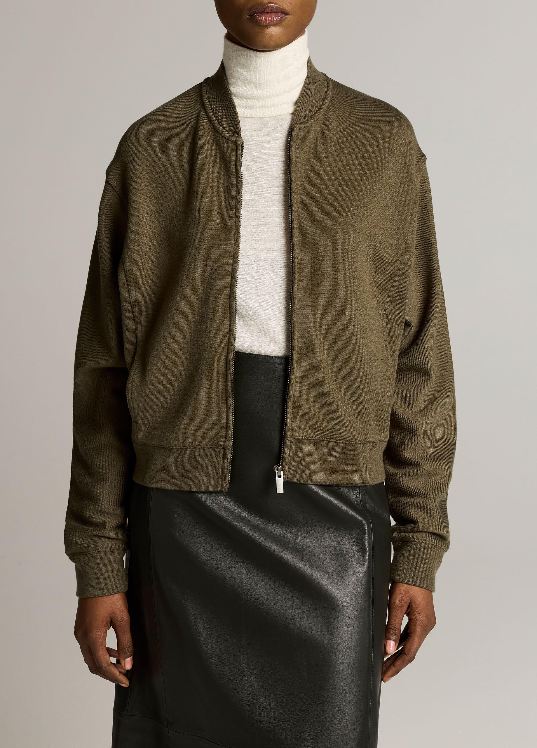 Ponte Knit Bomber Jacket image number 0