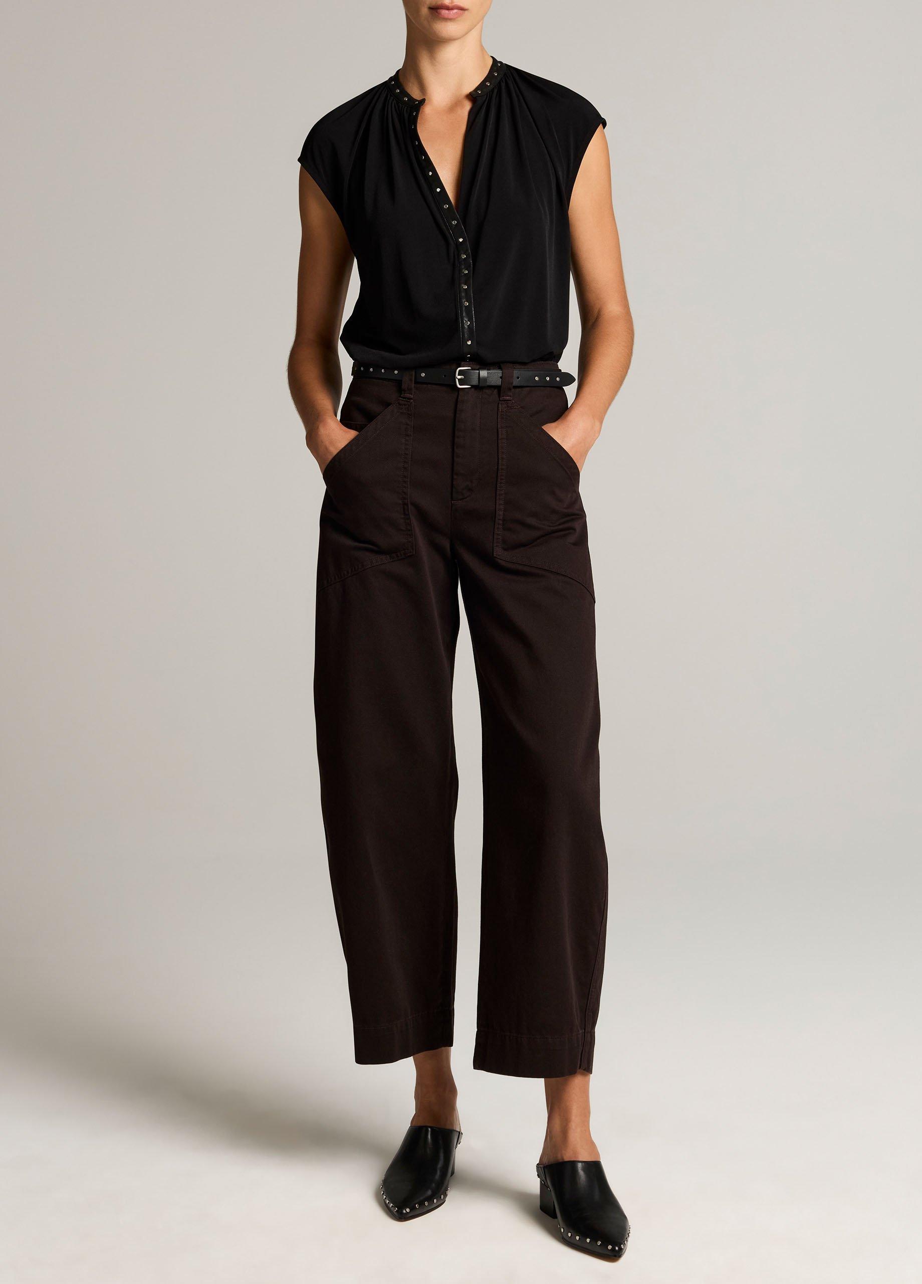 Studded Matte Jersey Cap-Sleeve Top image number 3
