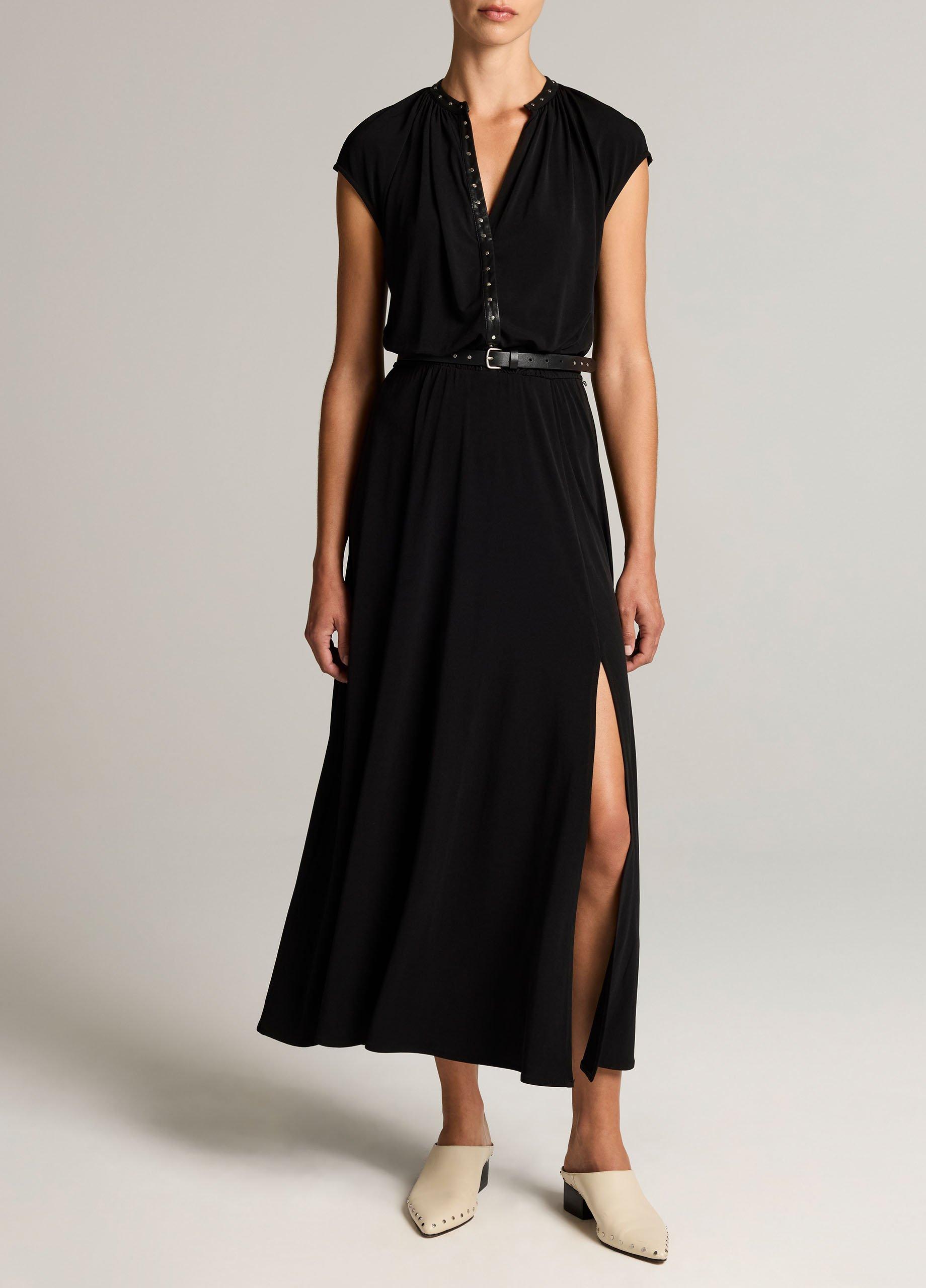 Studded Matte Jersey Cap-Sleeve Dress image number 0