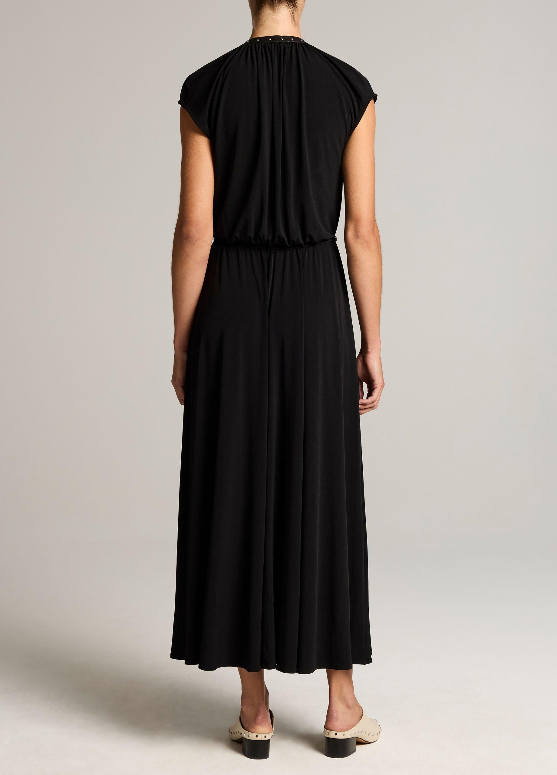 Studded Matte Jersey Cap-Sleeve Dress image number 2