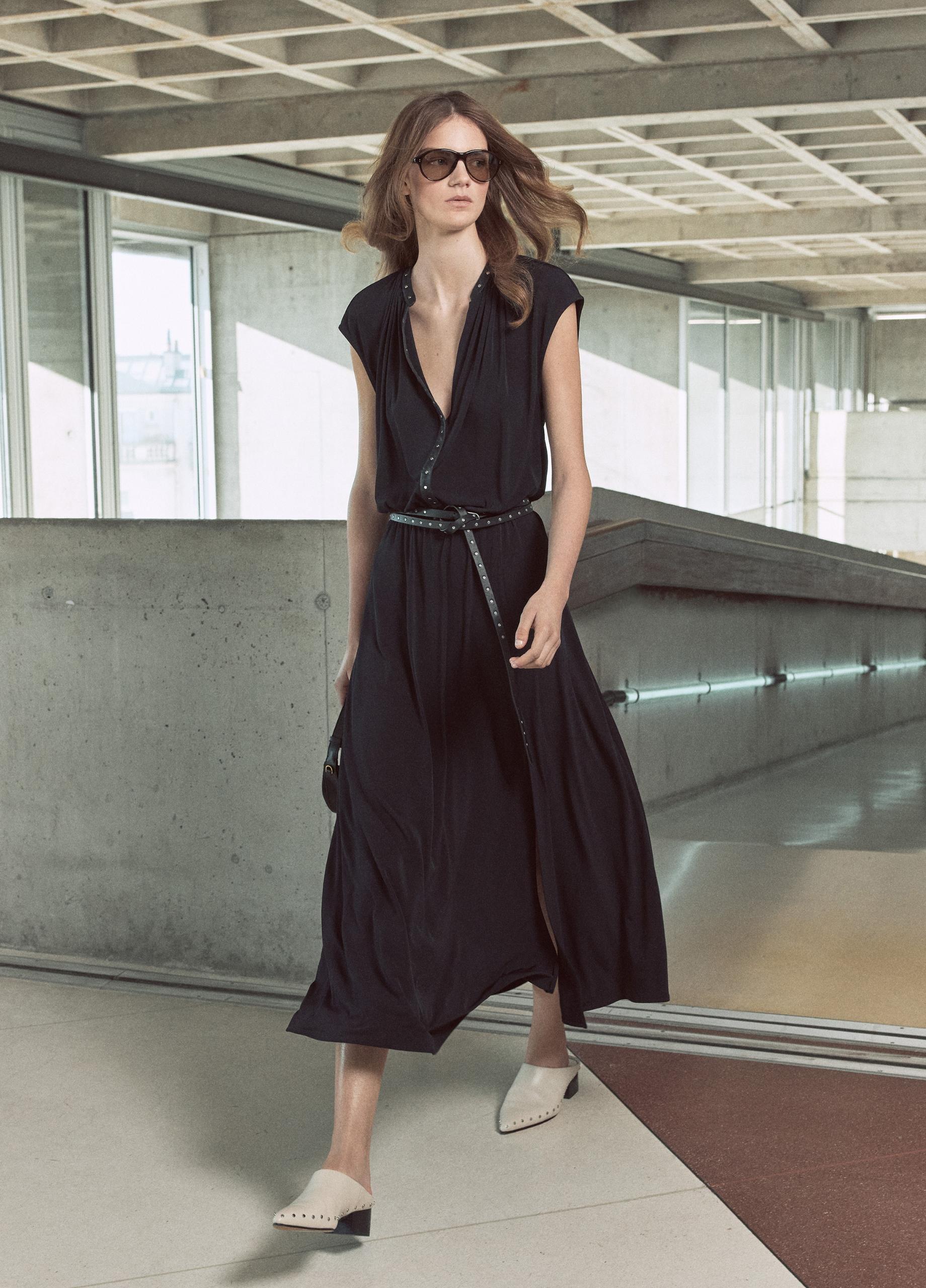 Studded Matte Jersey Cap-Sleeve Dress image number 4