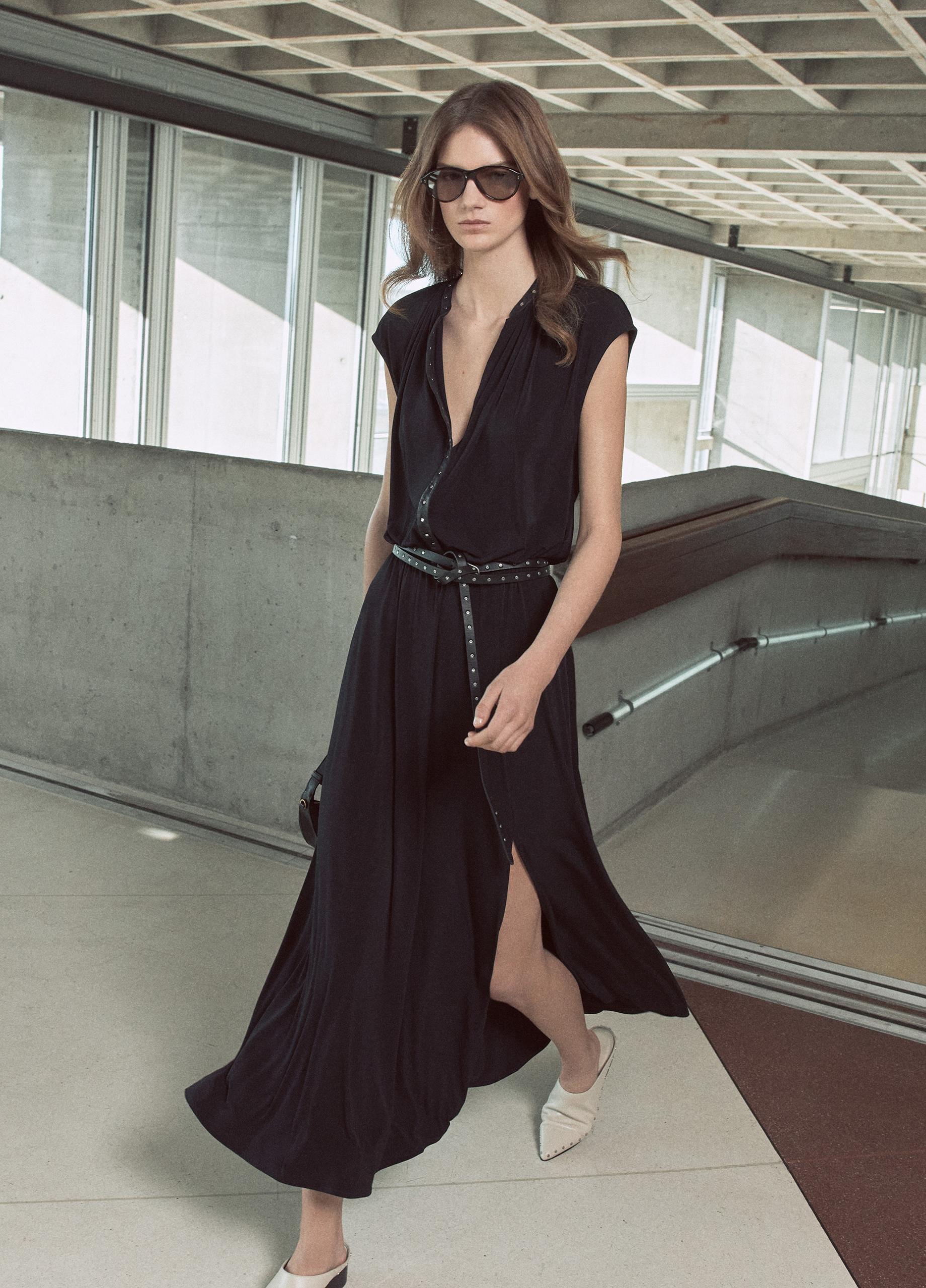 Studded Matte Jersey Cap-Sleeve Dress image number 5