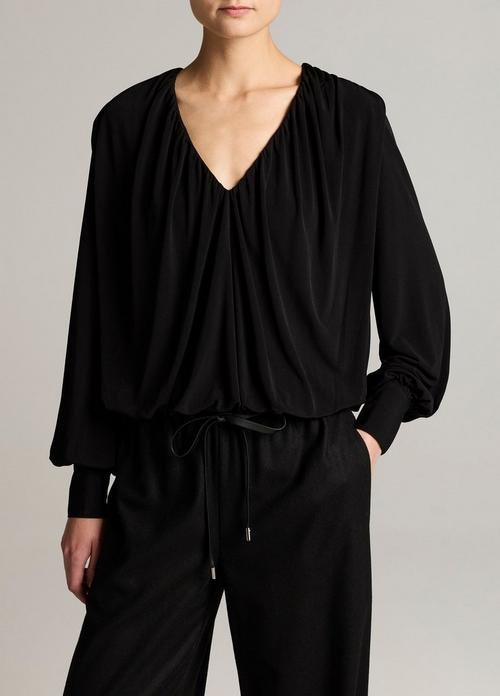 Matte Jersey V-Neck Bubble Top
