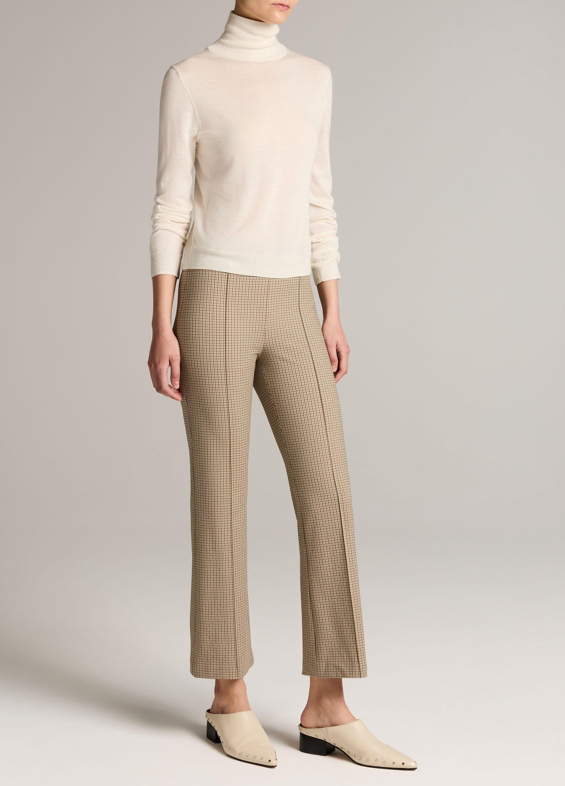 Niki Plaid Mid-Rise Crop Flare Pant image number 1