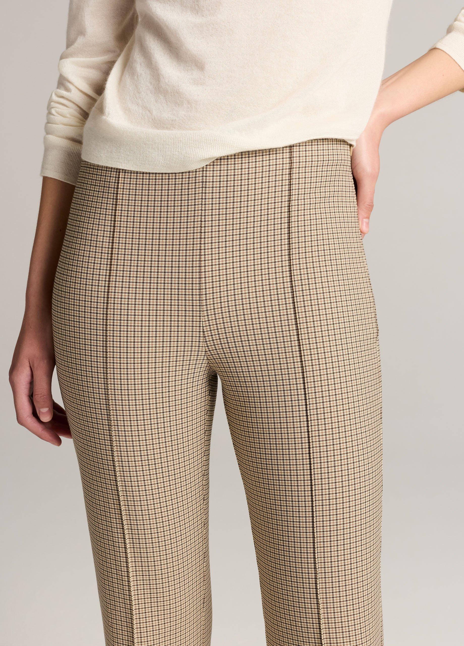 Niki Plaid Mid-Rise Crop Flare Pant image number 3