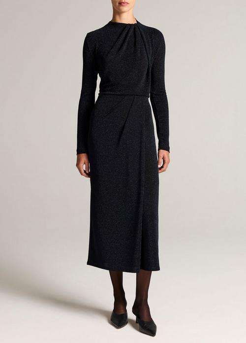 Metallic Jersey Draped Skirt