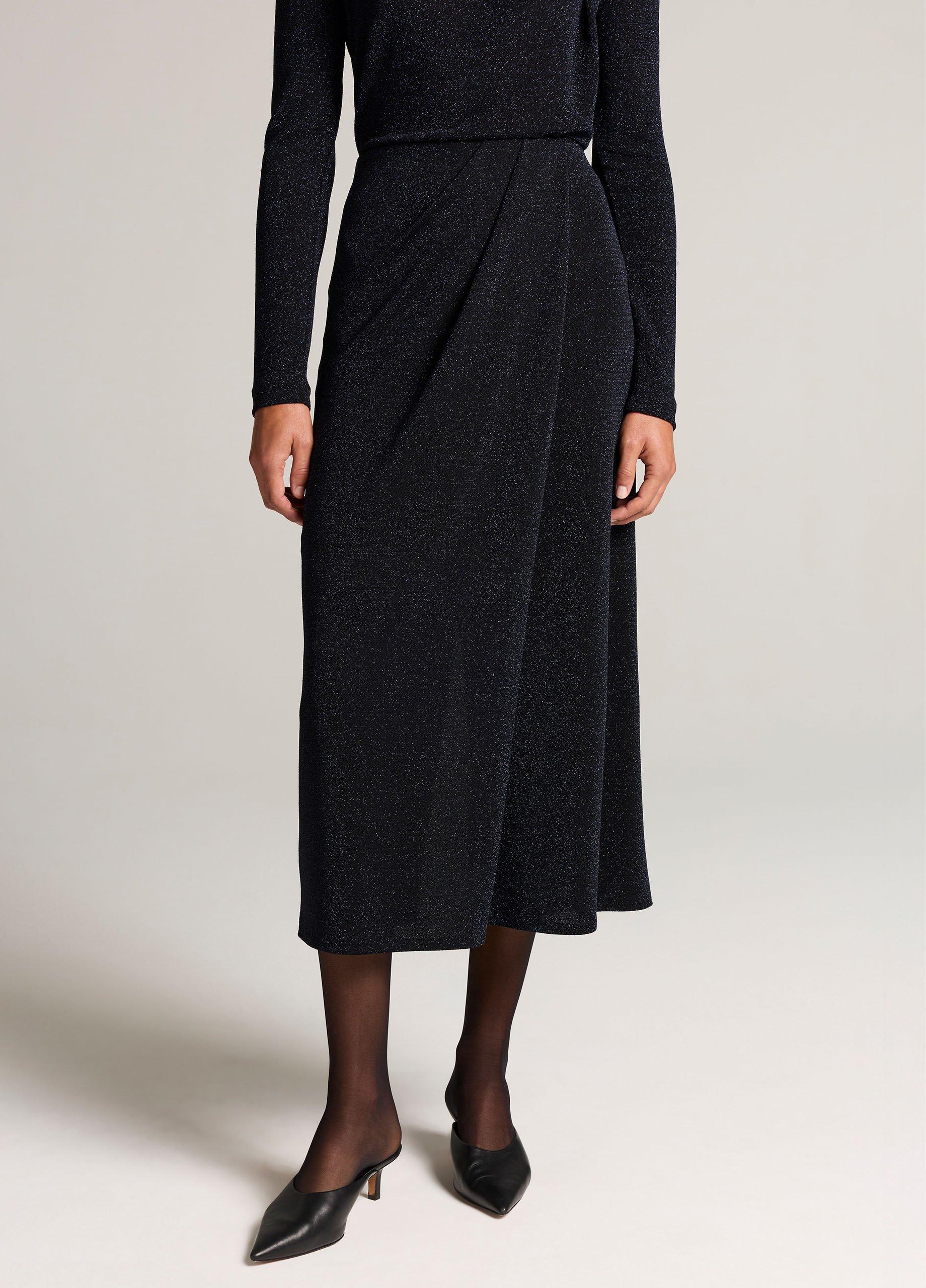 Metallic Jersey Draped Skirt image number 3