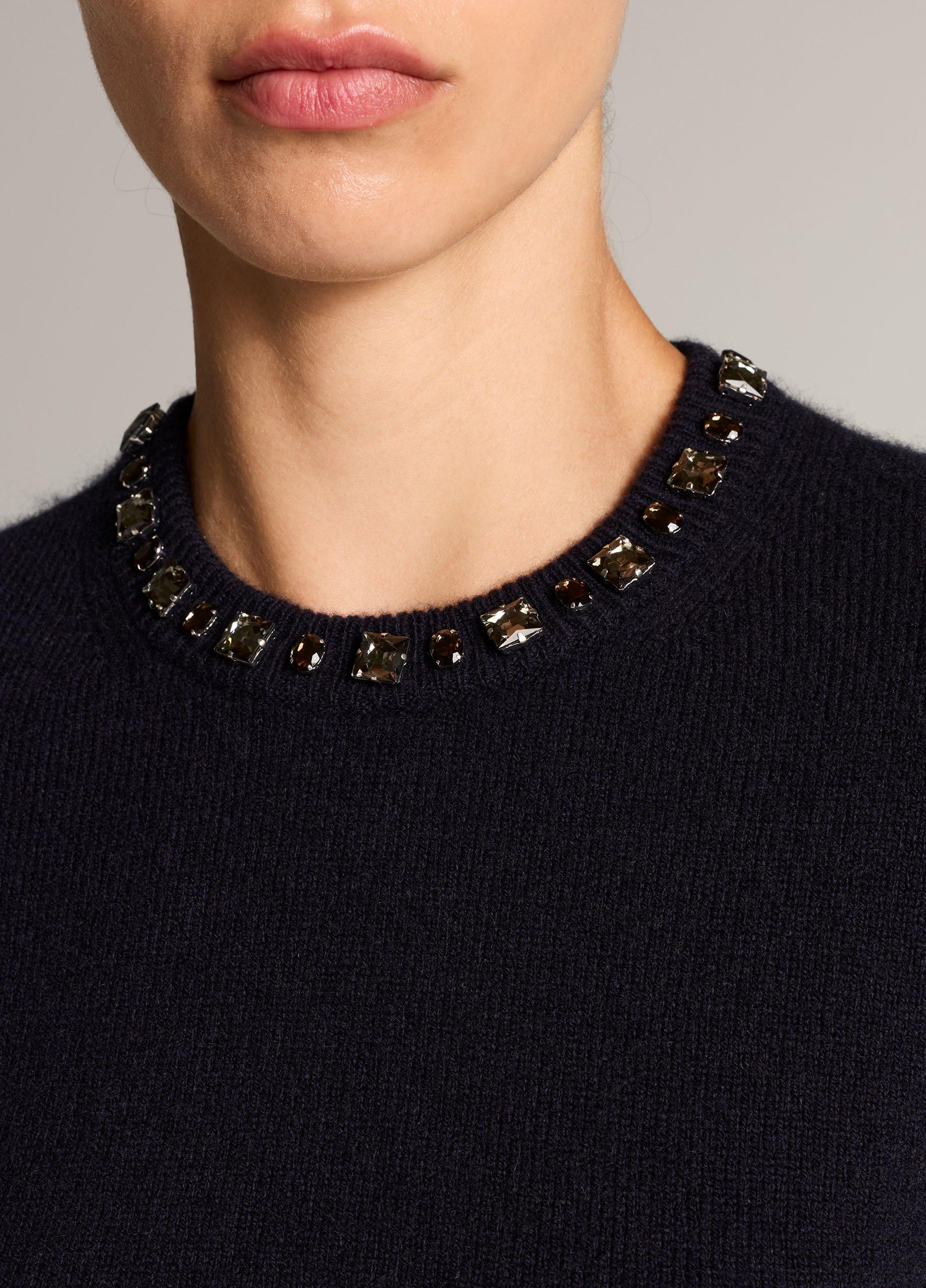 Gem-Embellished Wool & Cashmere-Blend Sweater image number 1