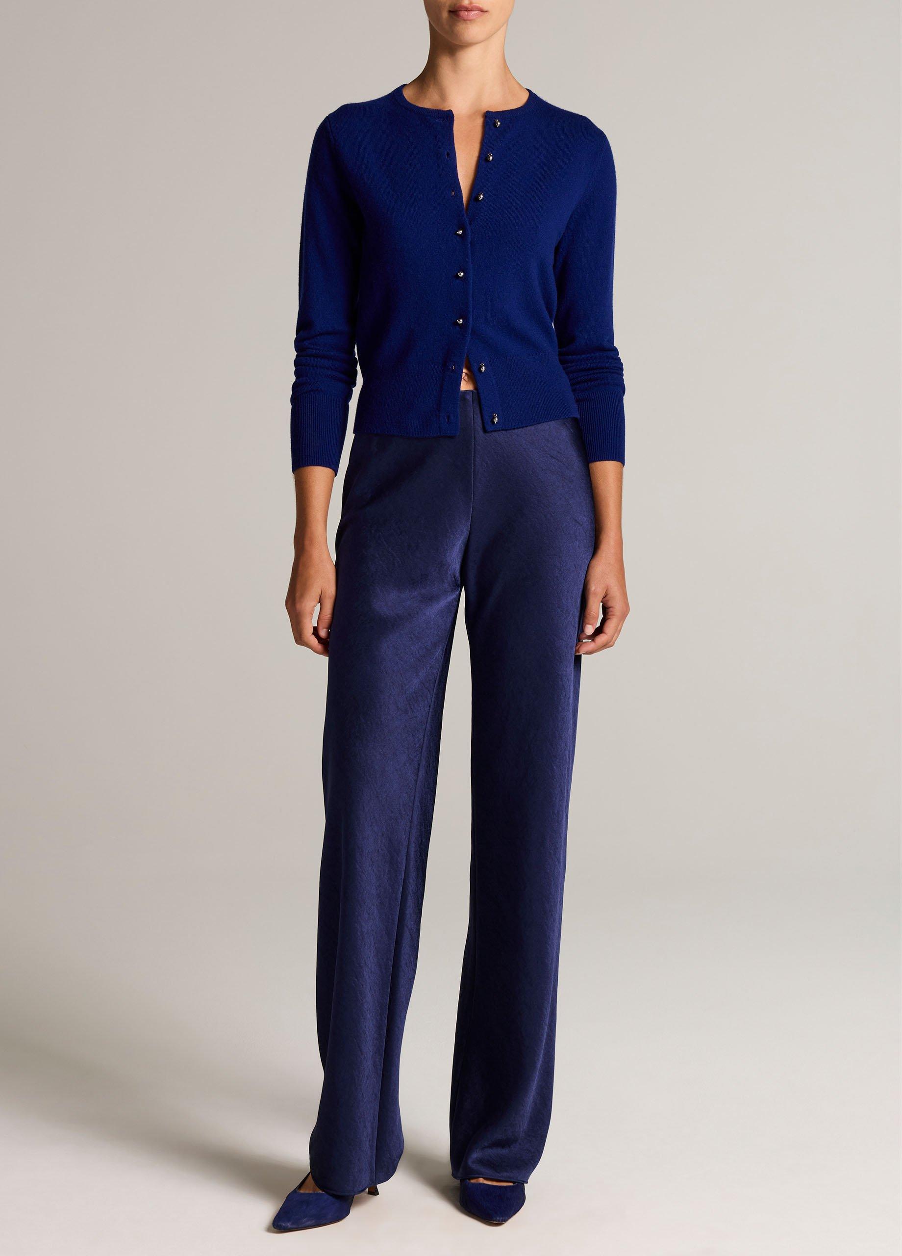Pearl Drop-Button Wool & Cashmere-Blend Cardigan image number 3