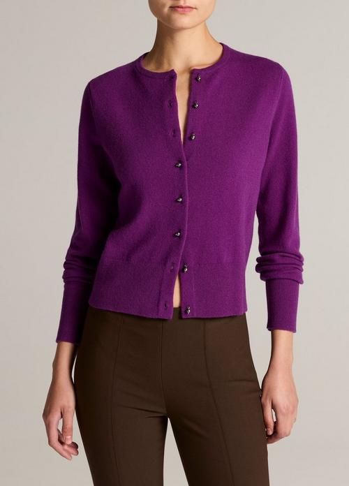 Pearl Drop-Button Wool & Cashmere-Blend Cardigan