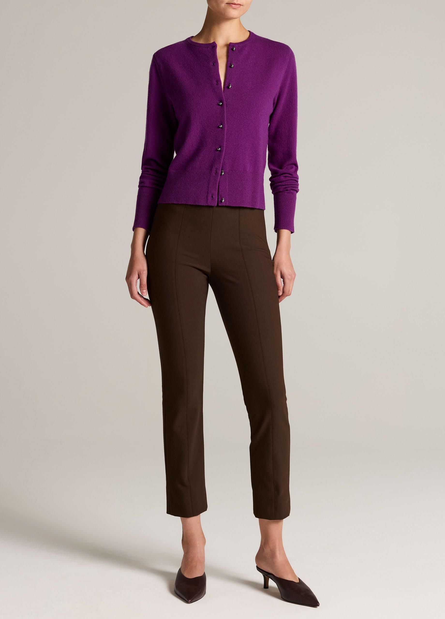 Pearl Drop-Button Wool & Cashmere-Blend Cardigan image number 3