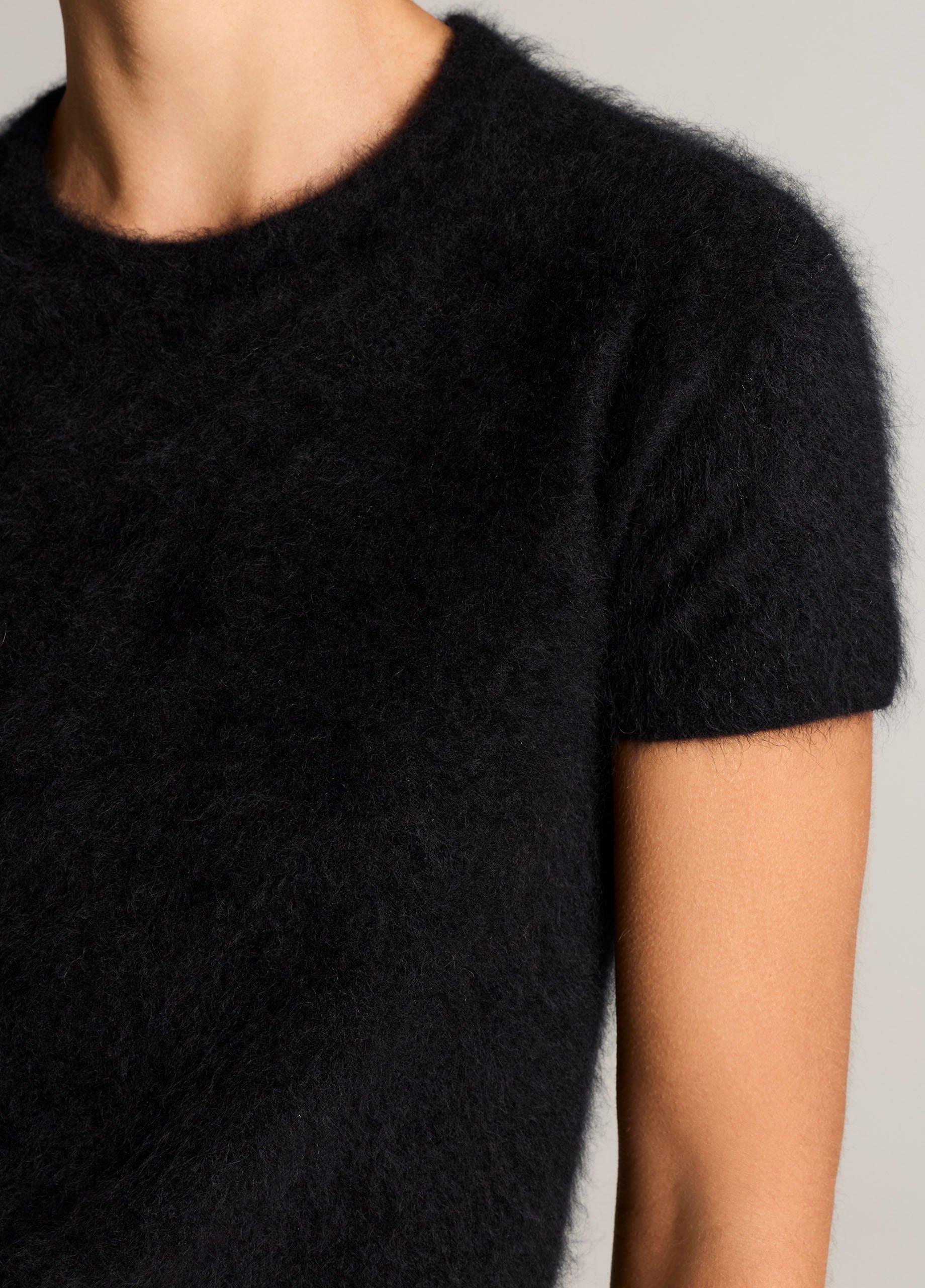 Brushed Cashmere Short-Sleeve Sweater image number 1