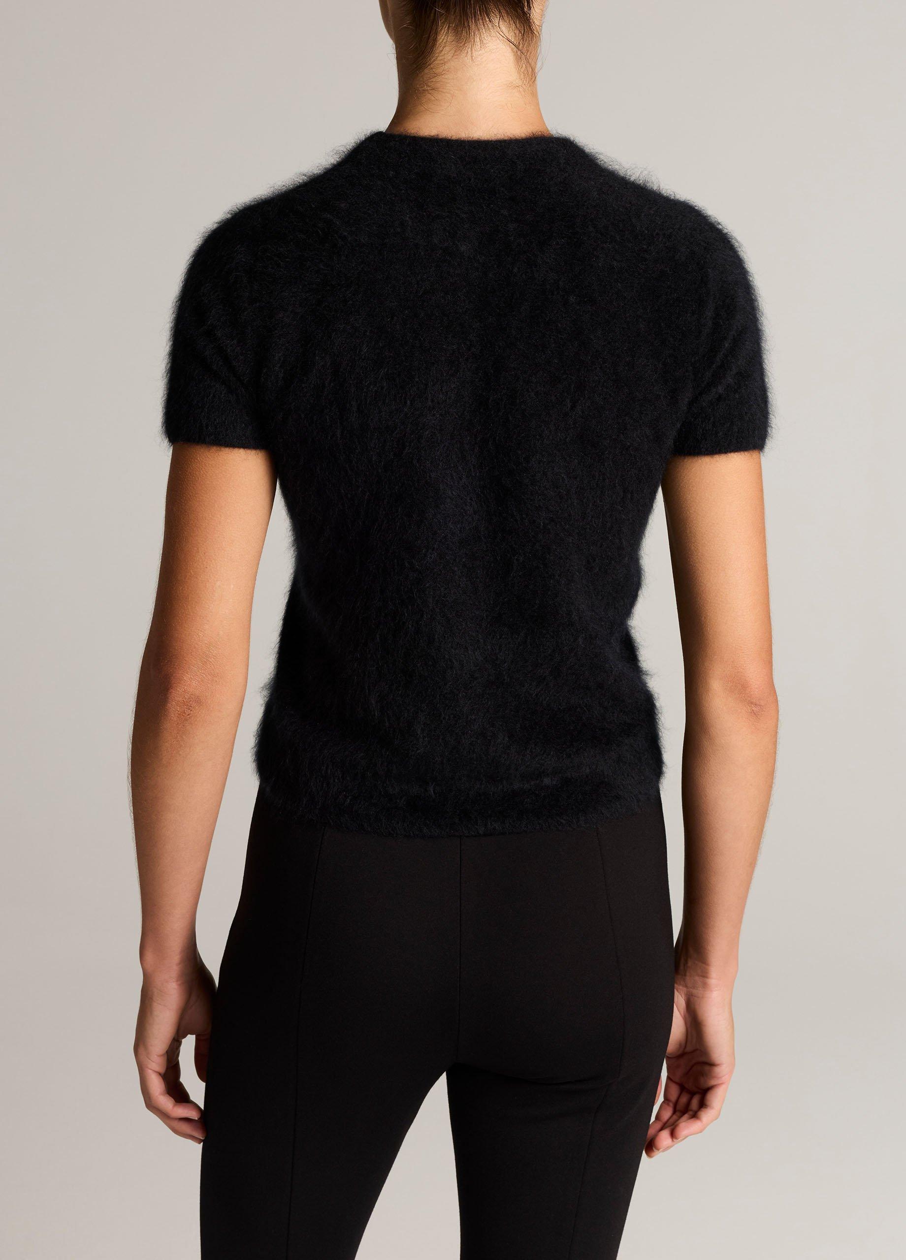 Brushed Cashmere Short-Sleeve Sweater image number 2
