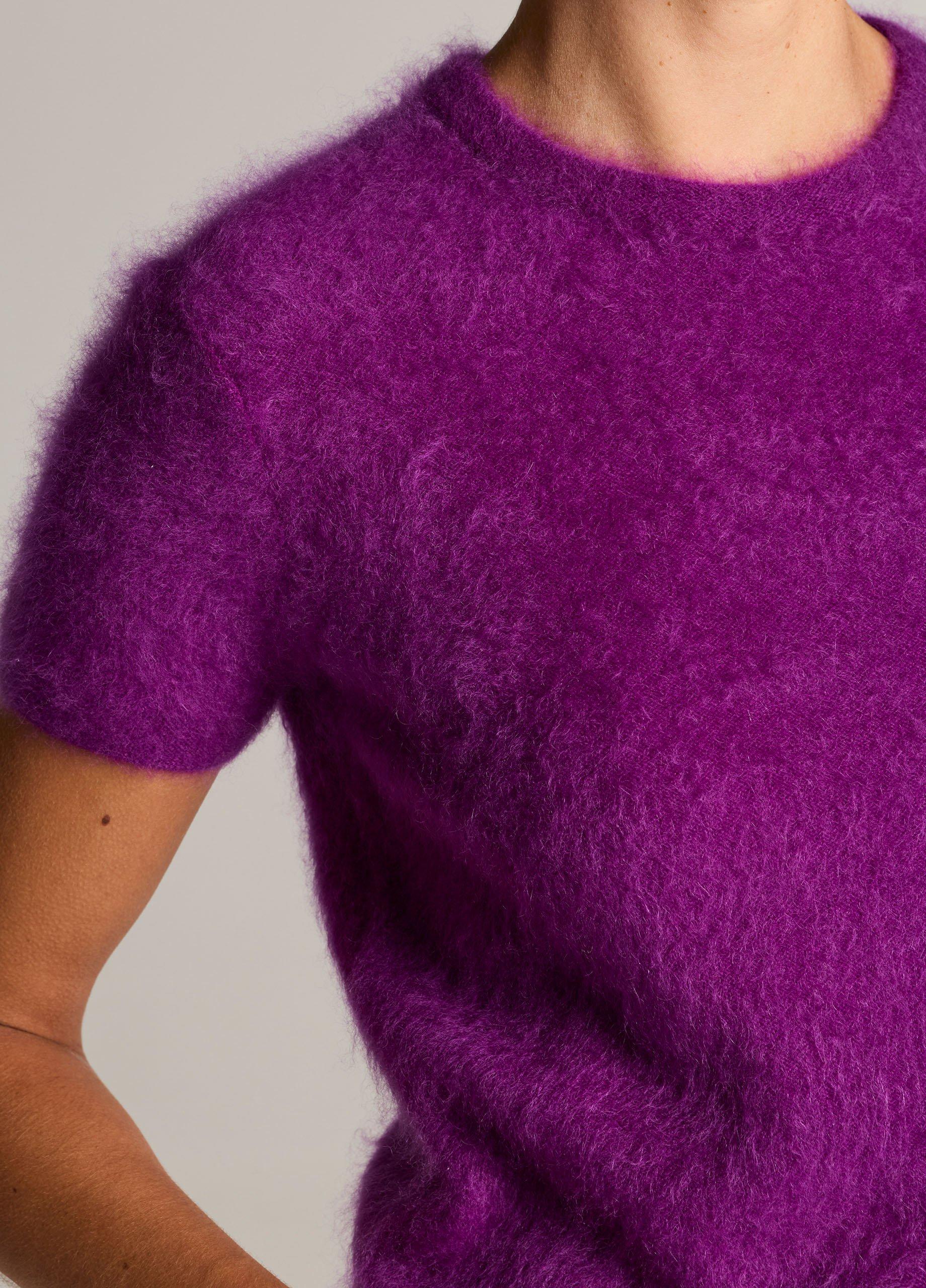 Brushed Cashmere Short-Sleeve Sweater image number 1