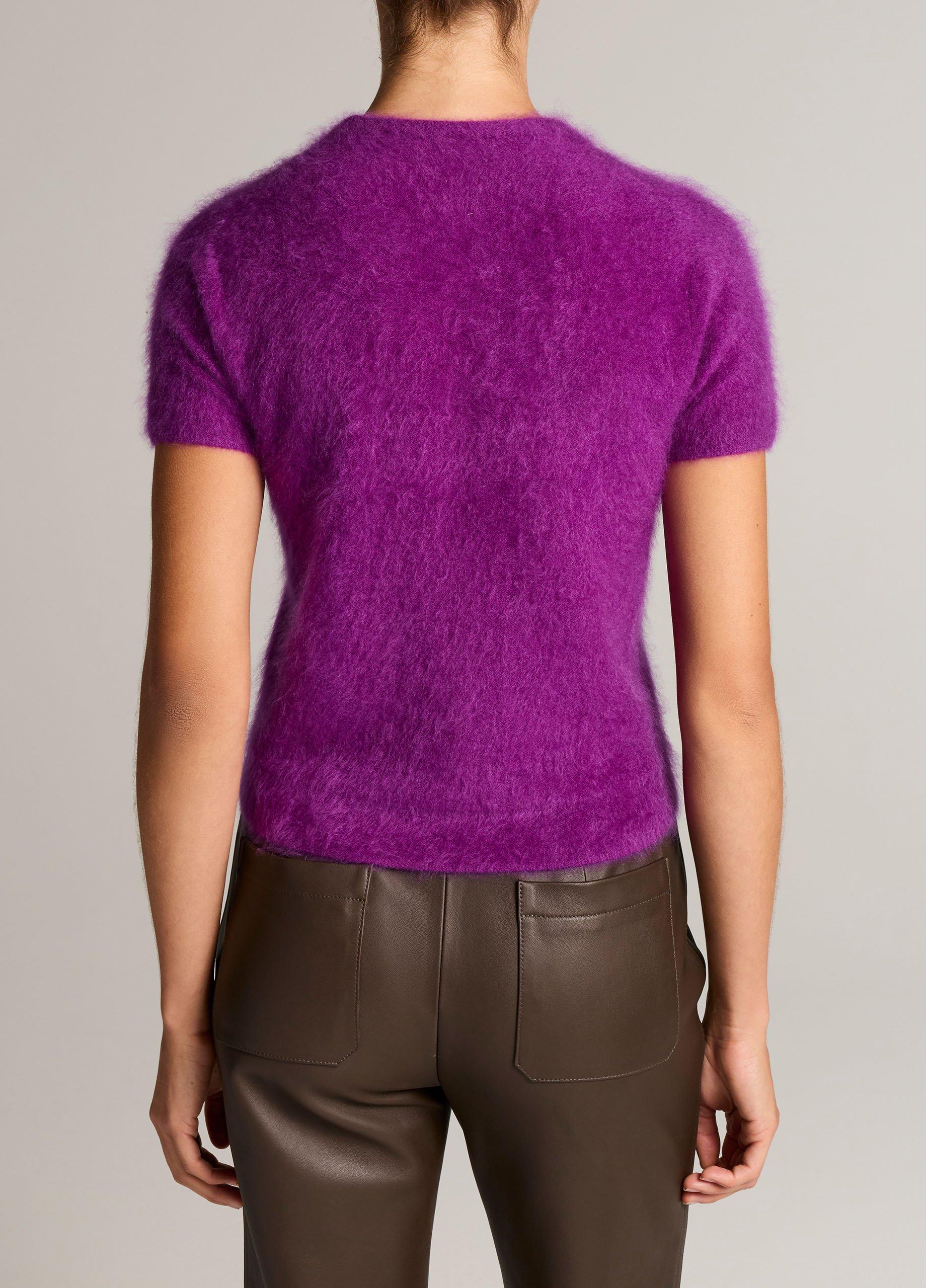 Brushed Cashmere Short-Sleeve Sweater image number 2