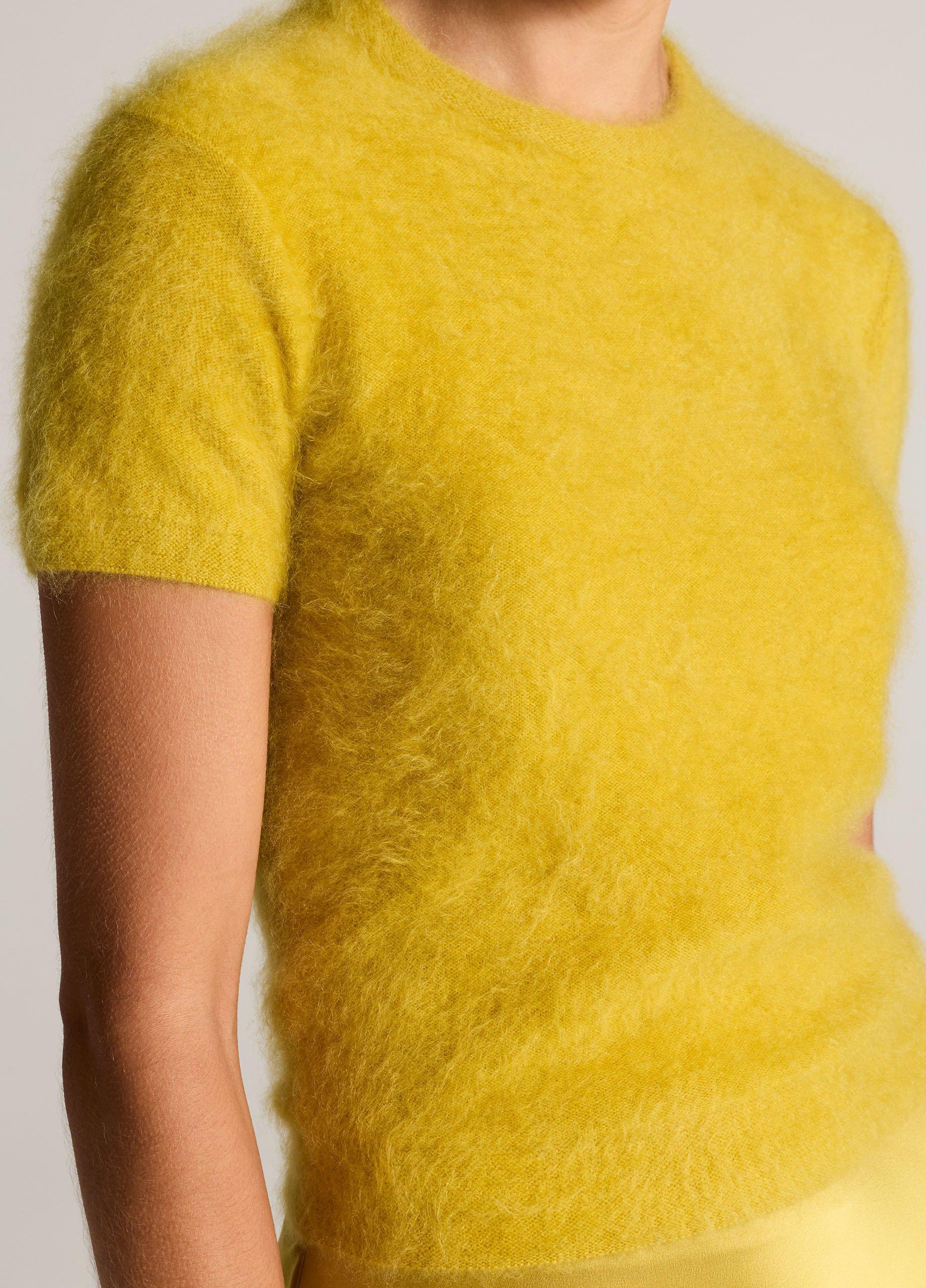 Brushed Cashmere Short-Sleeve Sweater image number 1