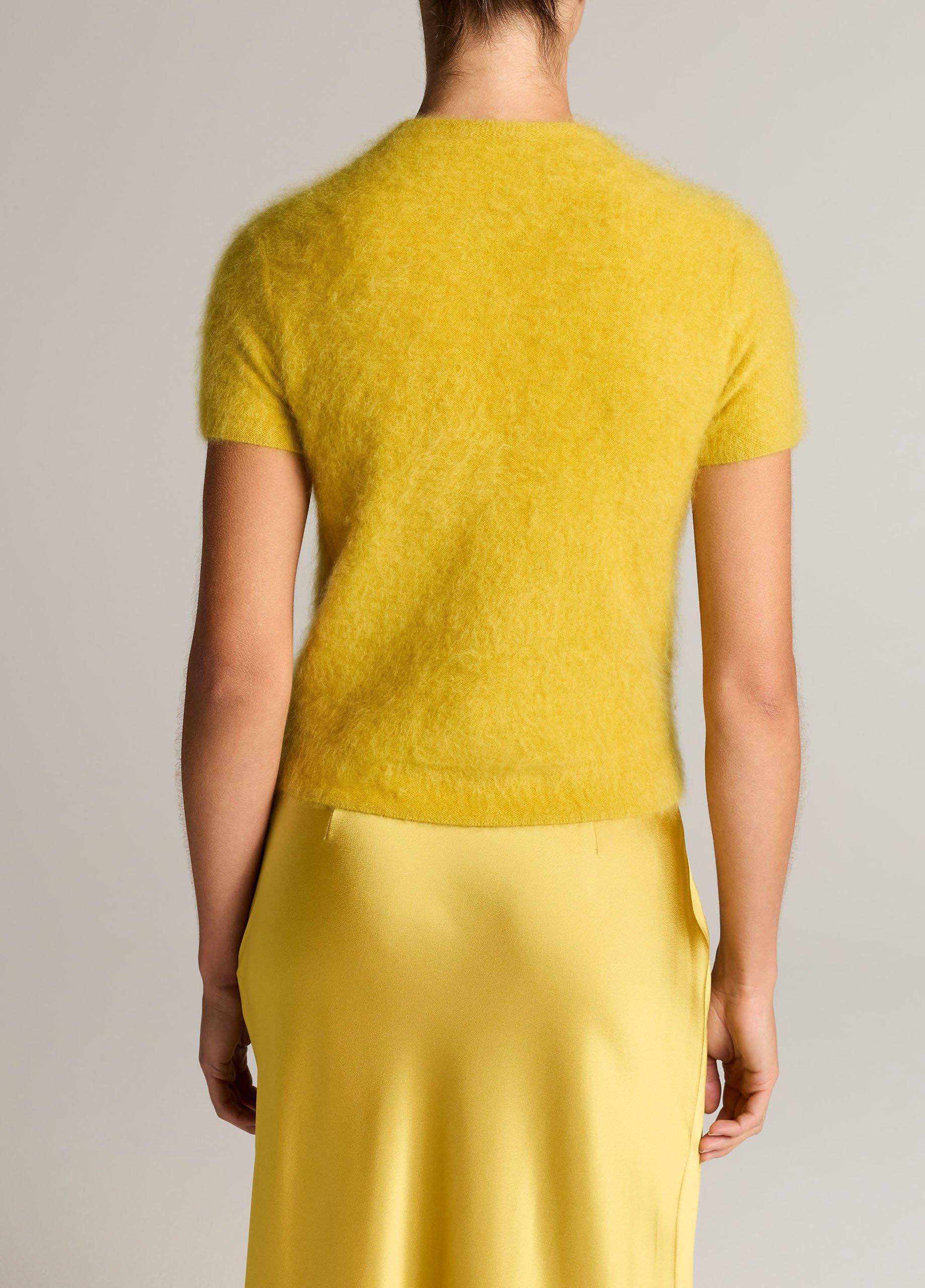 Brushed Cashmere Short-Sleeve Sweater image number 2