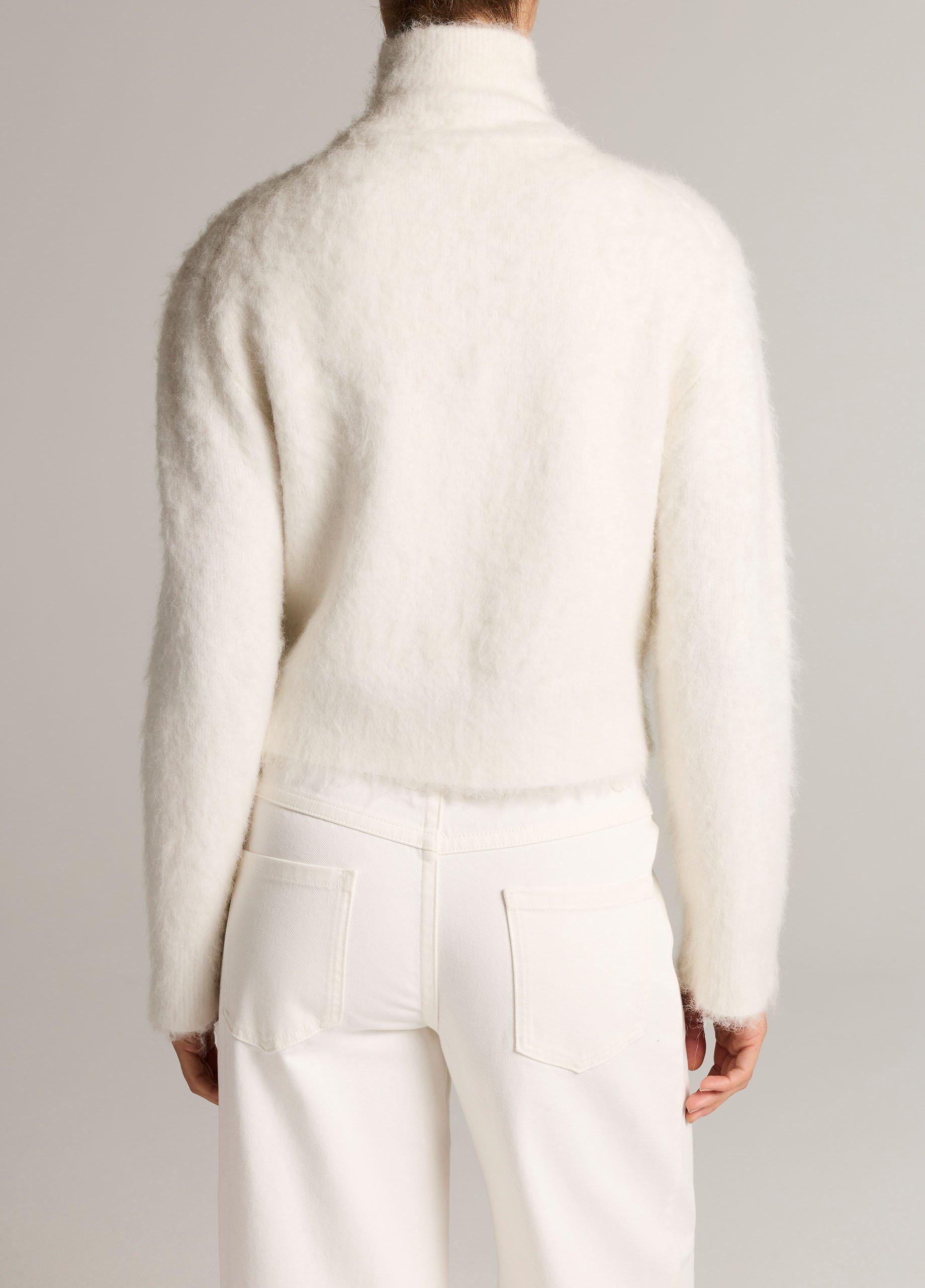 Brushed Wool & Alpaca-Blend Zip Sweater Jacket image number 2