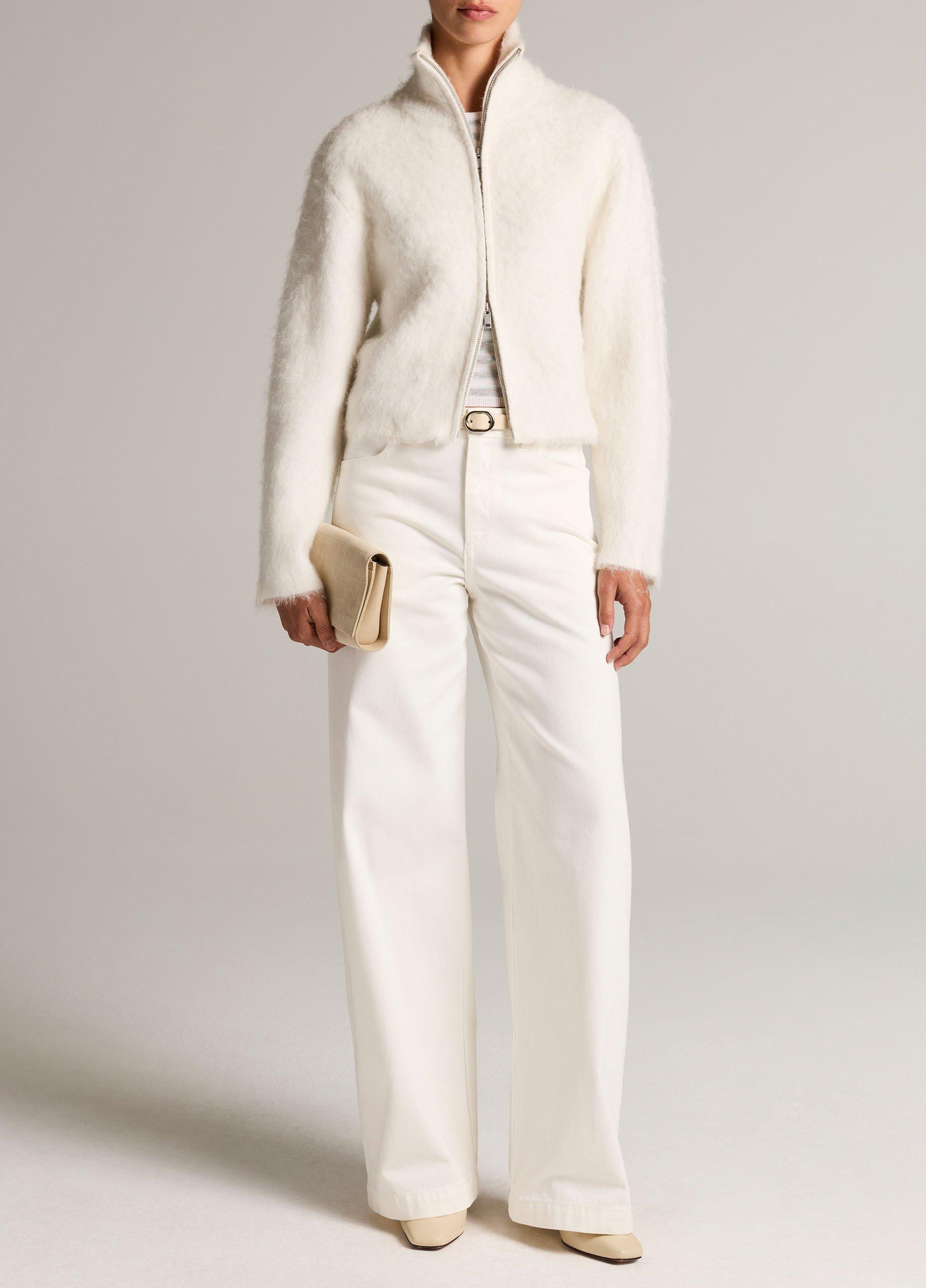 Brushed Wool & Alpaca-Blend Zip Sweater Jacket image number 3