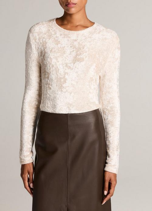 Velvet Eyelash Crew Neck Sweater