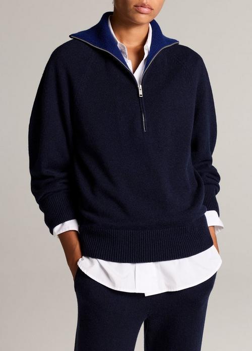 Wool-Cashmere Half-Zip Sweater