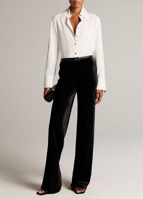 Colette High-Rise Velvet Bias Pant