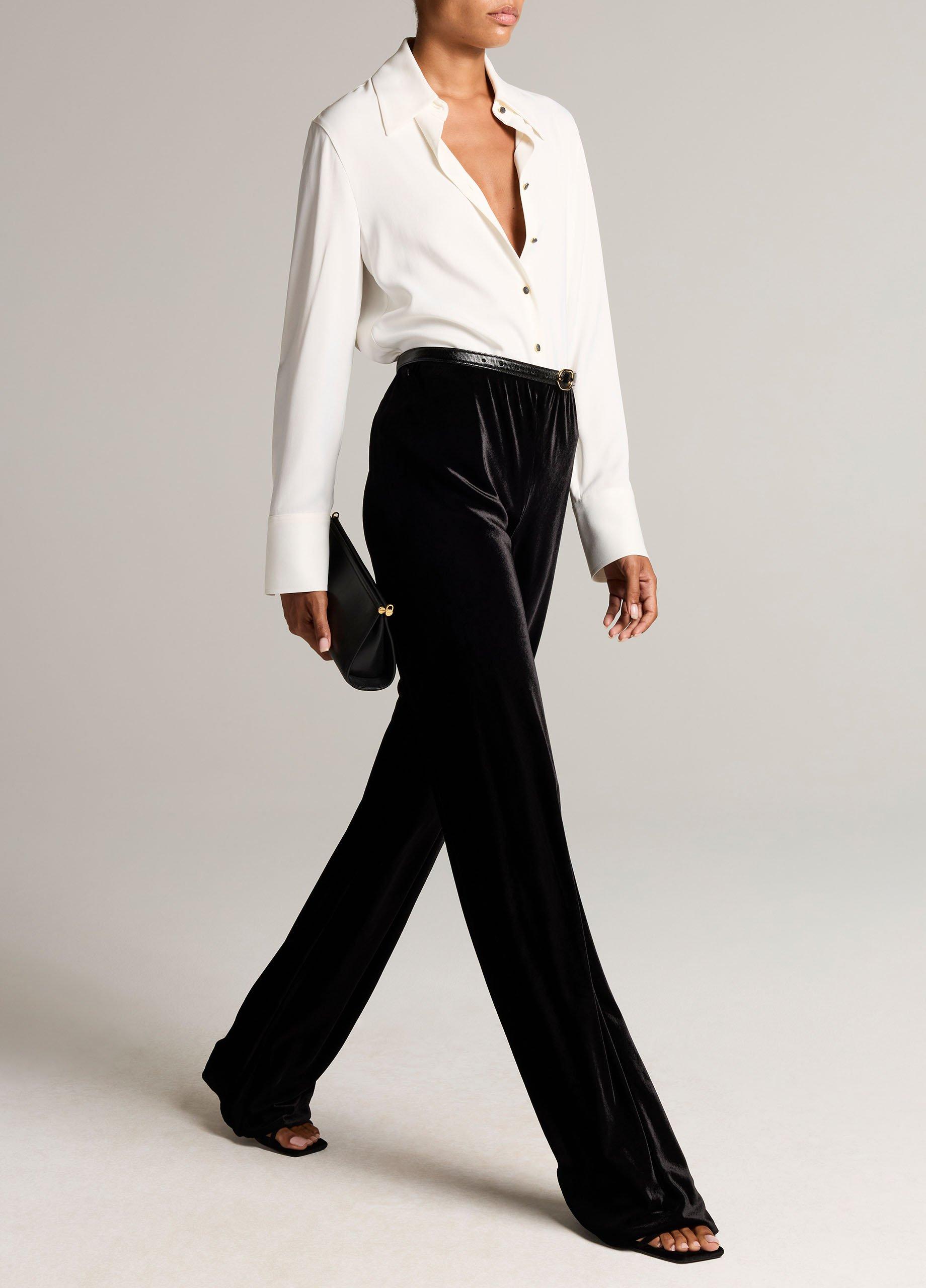 Colette High-Rise Velvet Bias Pant image number 1