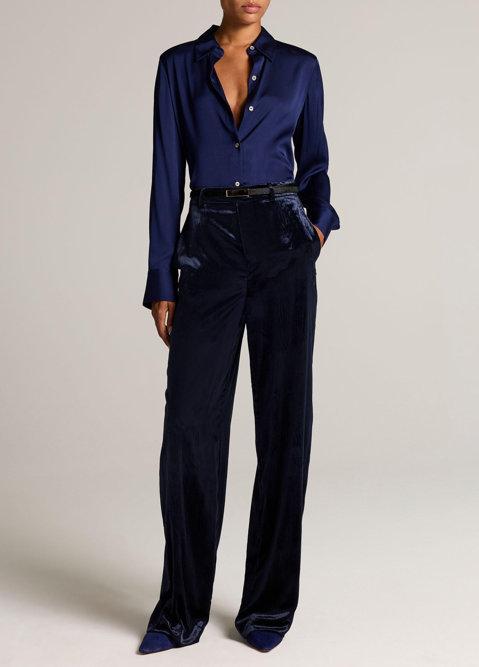 Joan High-Rise Velvet Pull-On Pant in Trousers | Vince