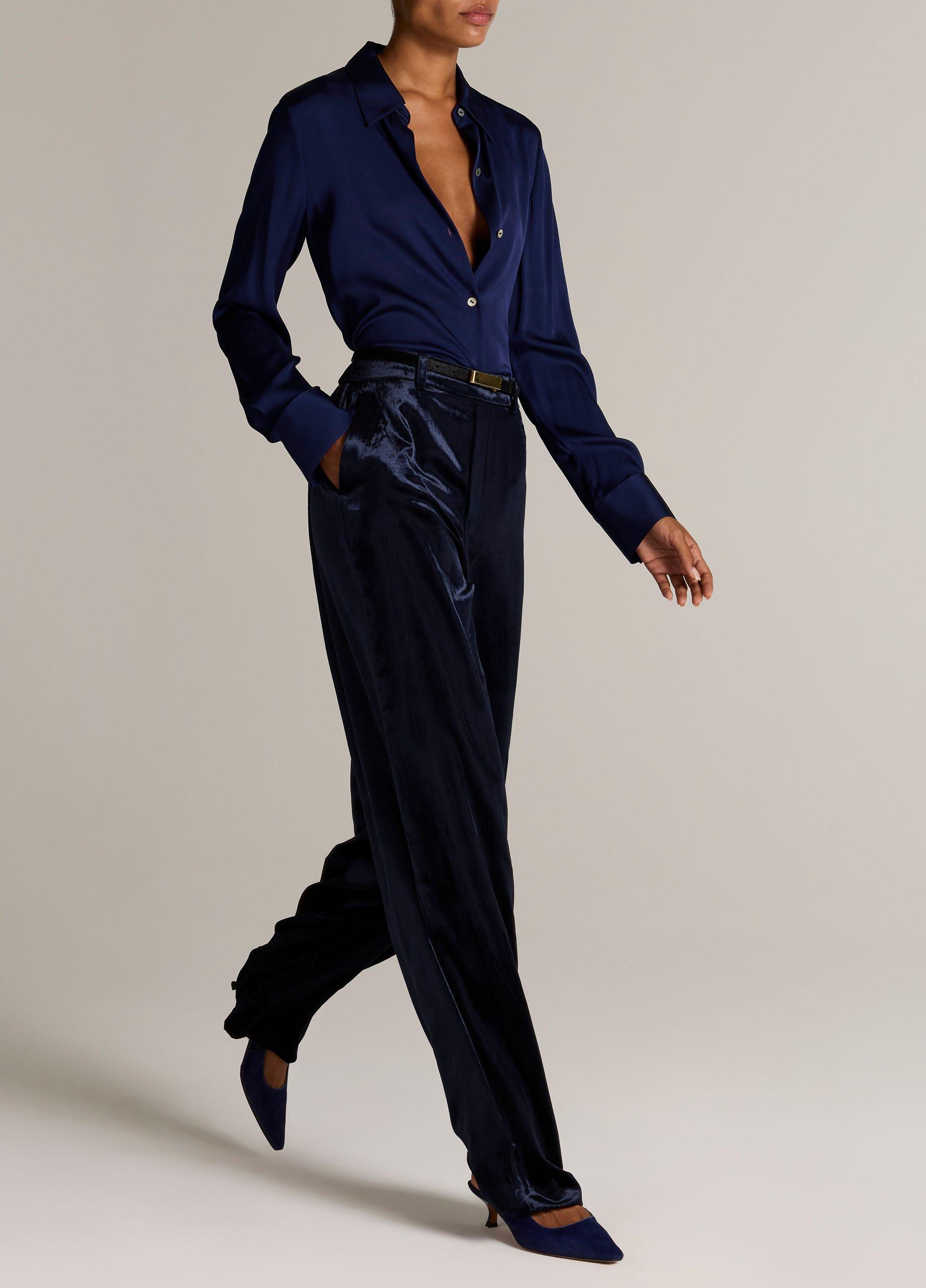 Joan High-Rise Velvet Pull-On Pant image number 1