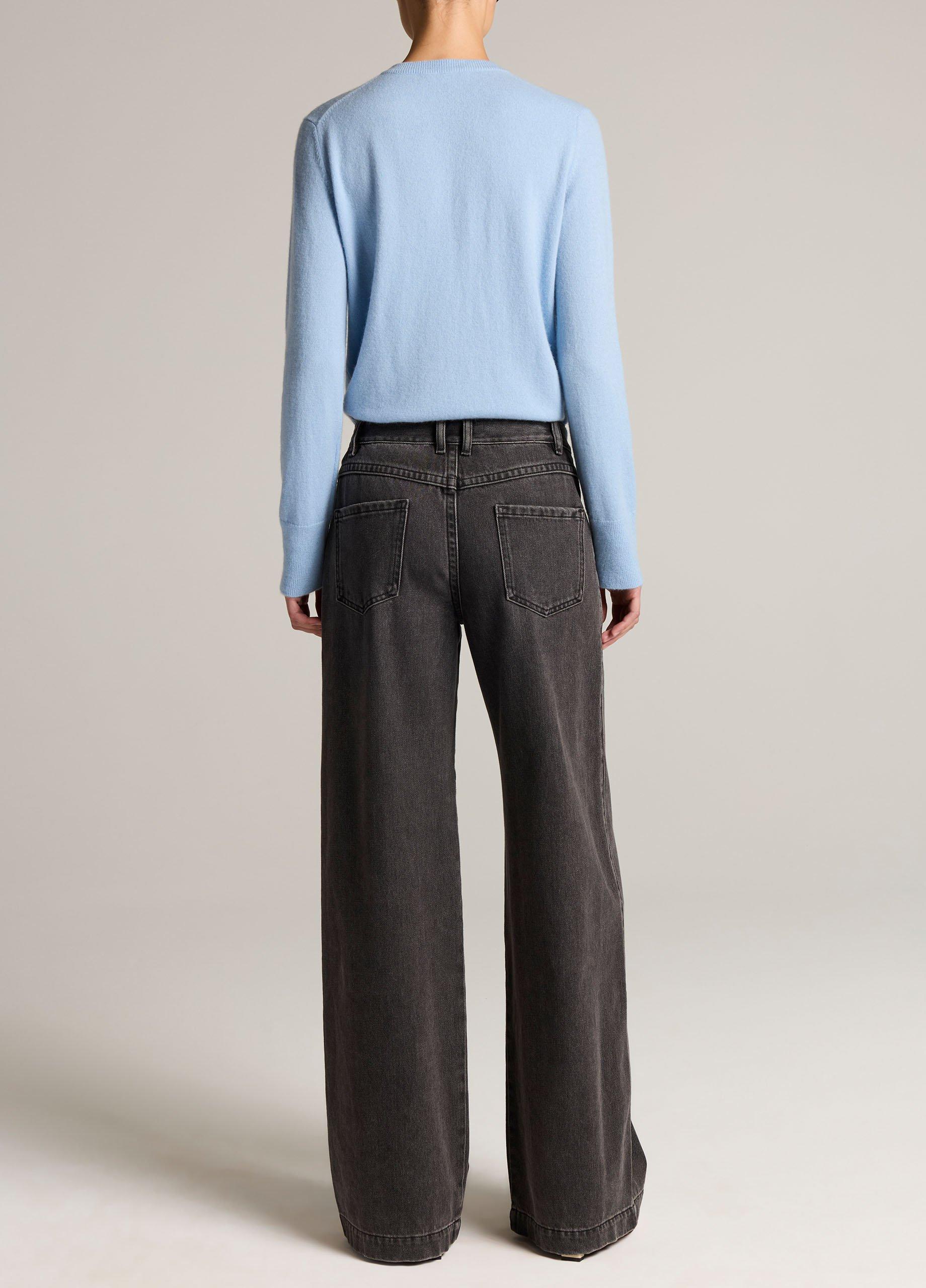 Mid-Rise Washed Cotton Twill Wide-Leg Pant image number 2