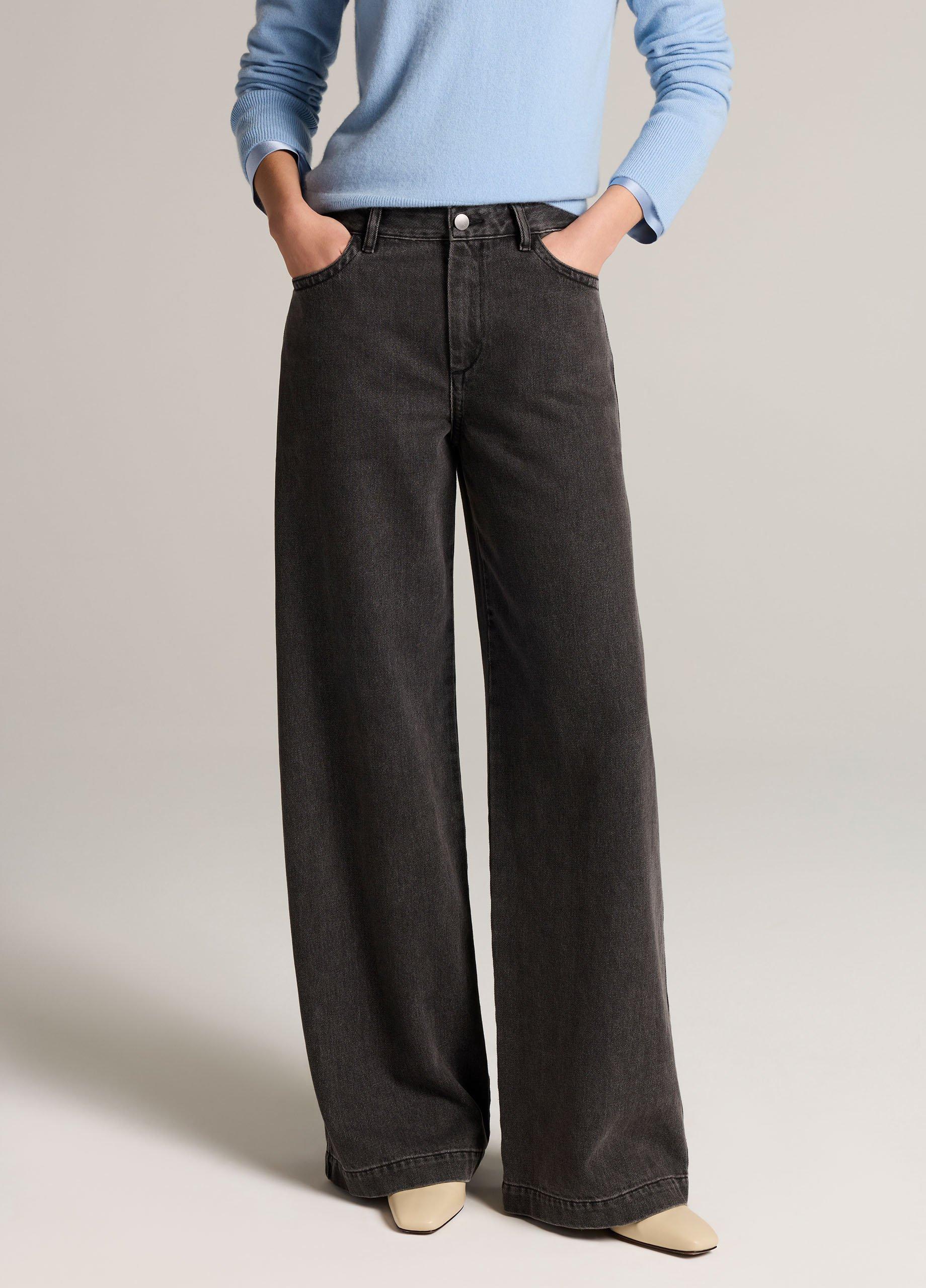 Mid-Rise Washed Cotton Twill Wide-Leg Pant image number 3