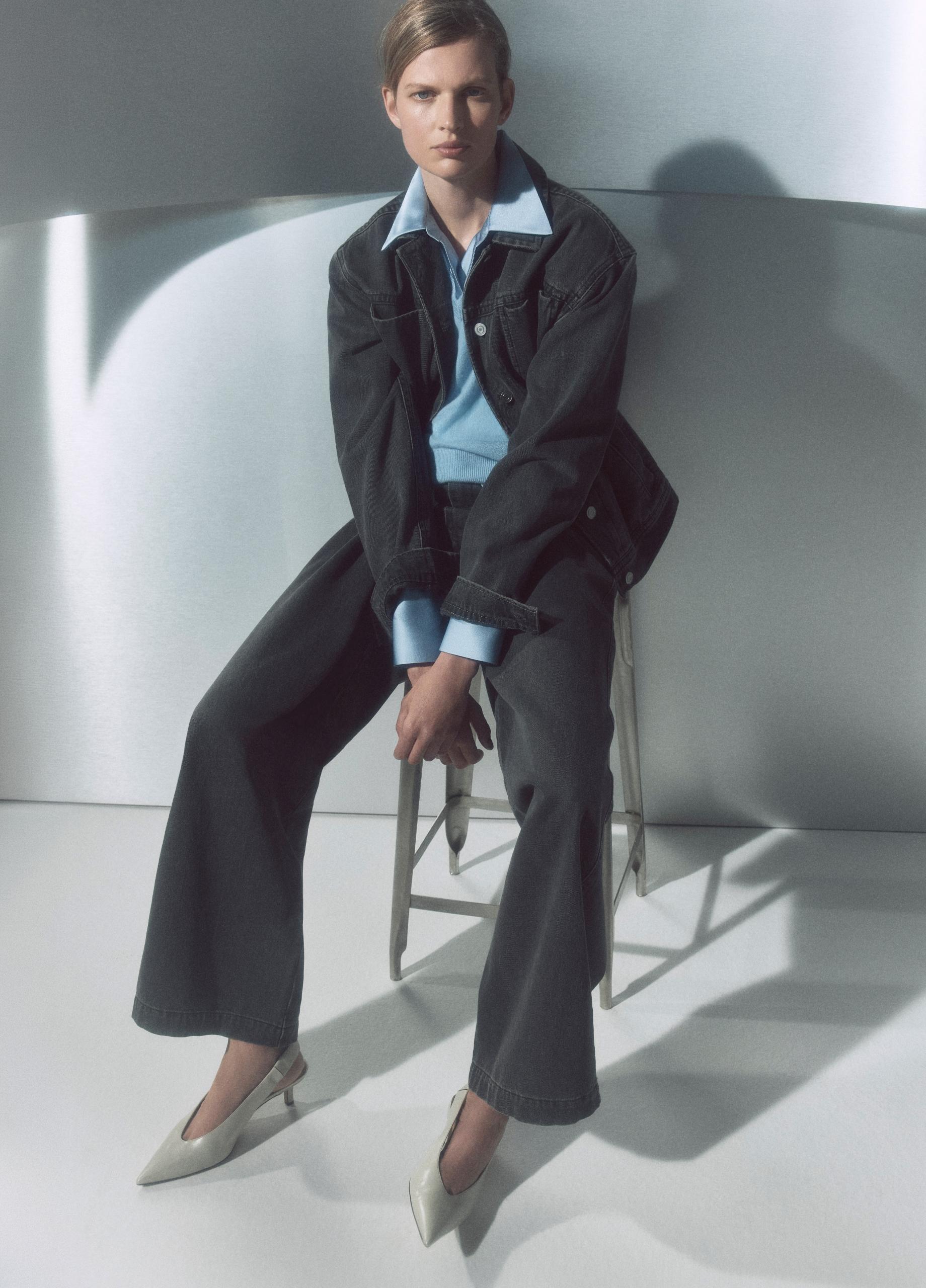 Mid-Rise Washed Cotton Twill Wide-Leg Pant image number 4